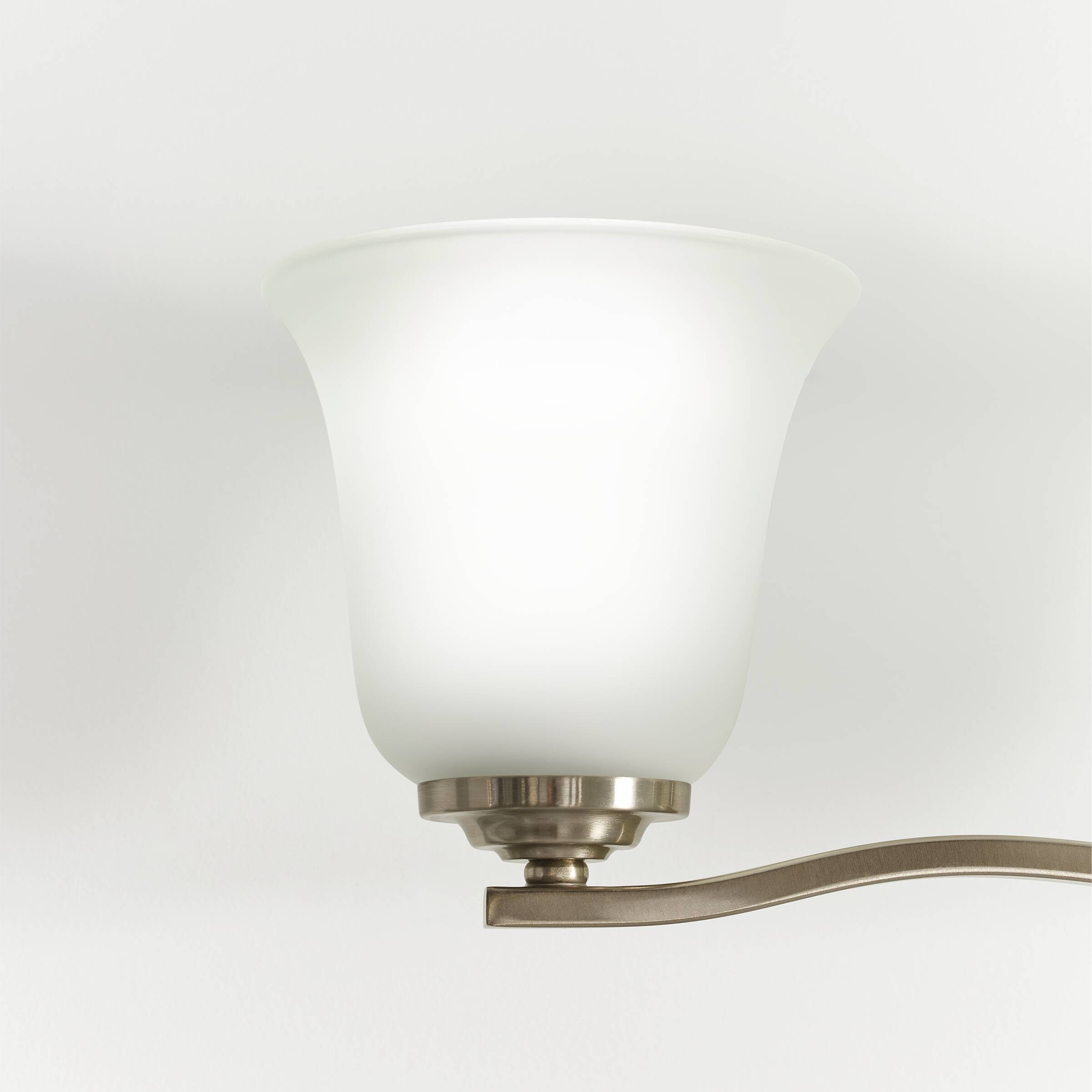 Brushed Nickel 4-Light Vanity Fixture with Satin Etched Glass Shades