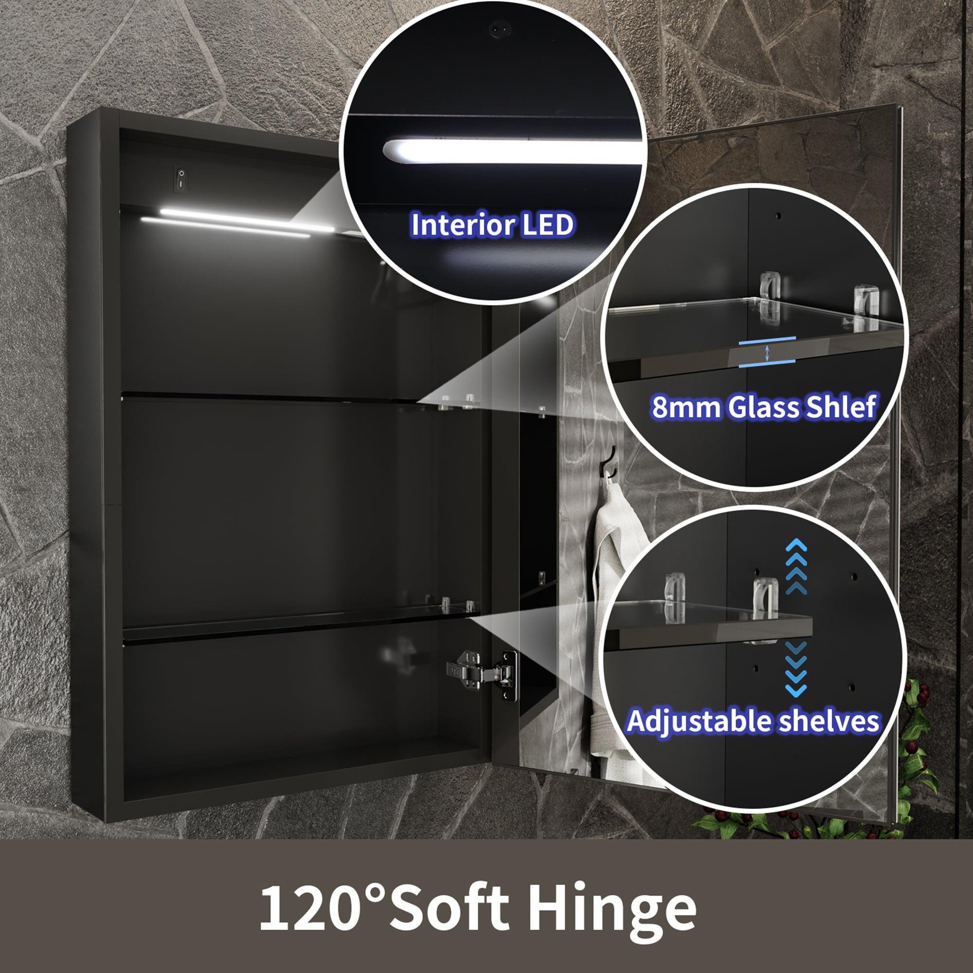 ExBrite EBMC2030V3RB Bathroom-Medicine-Cabinets - View #7