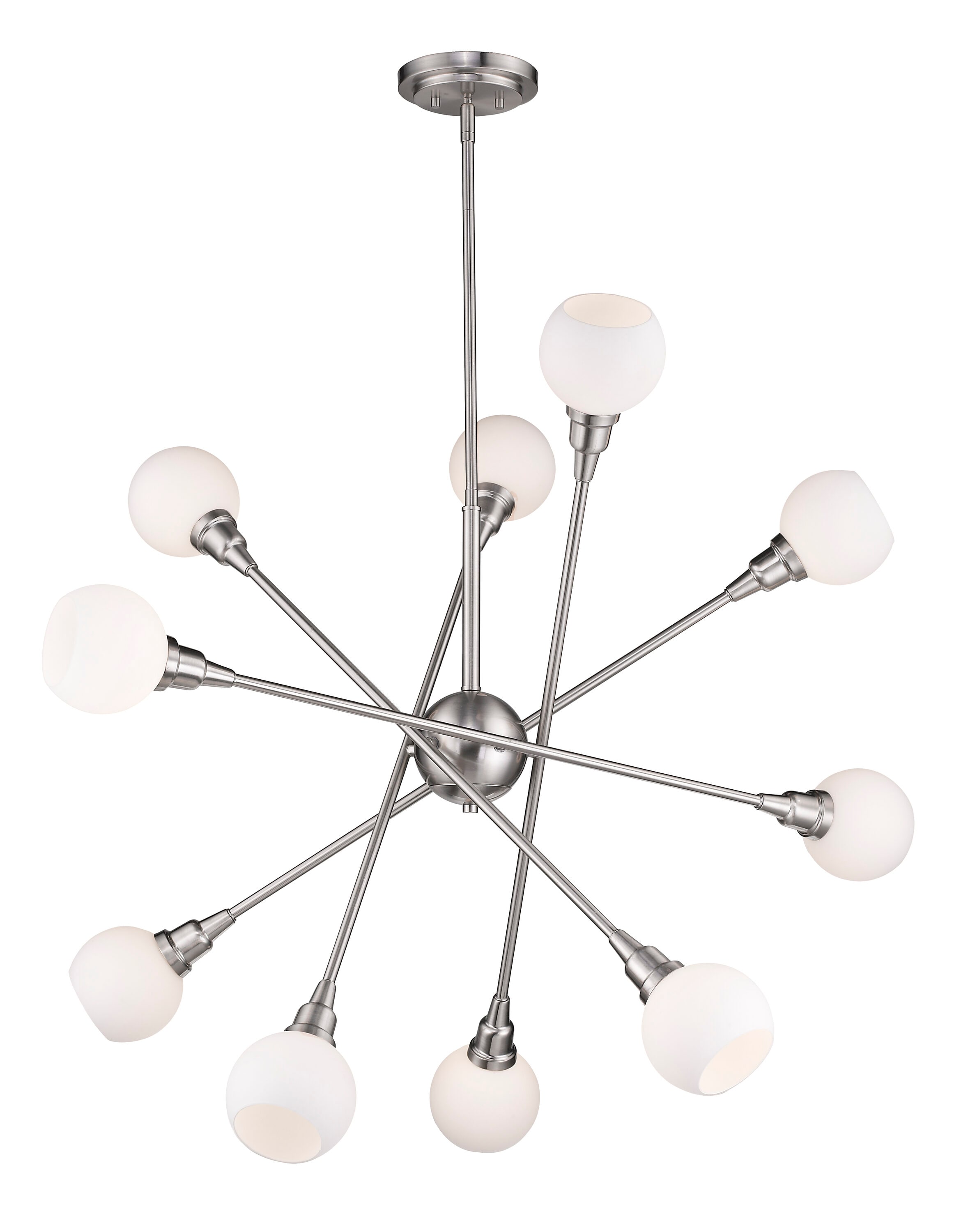 Z-Lite Tian 10-Light Brushed Nickel Modern/Contemporary White 