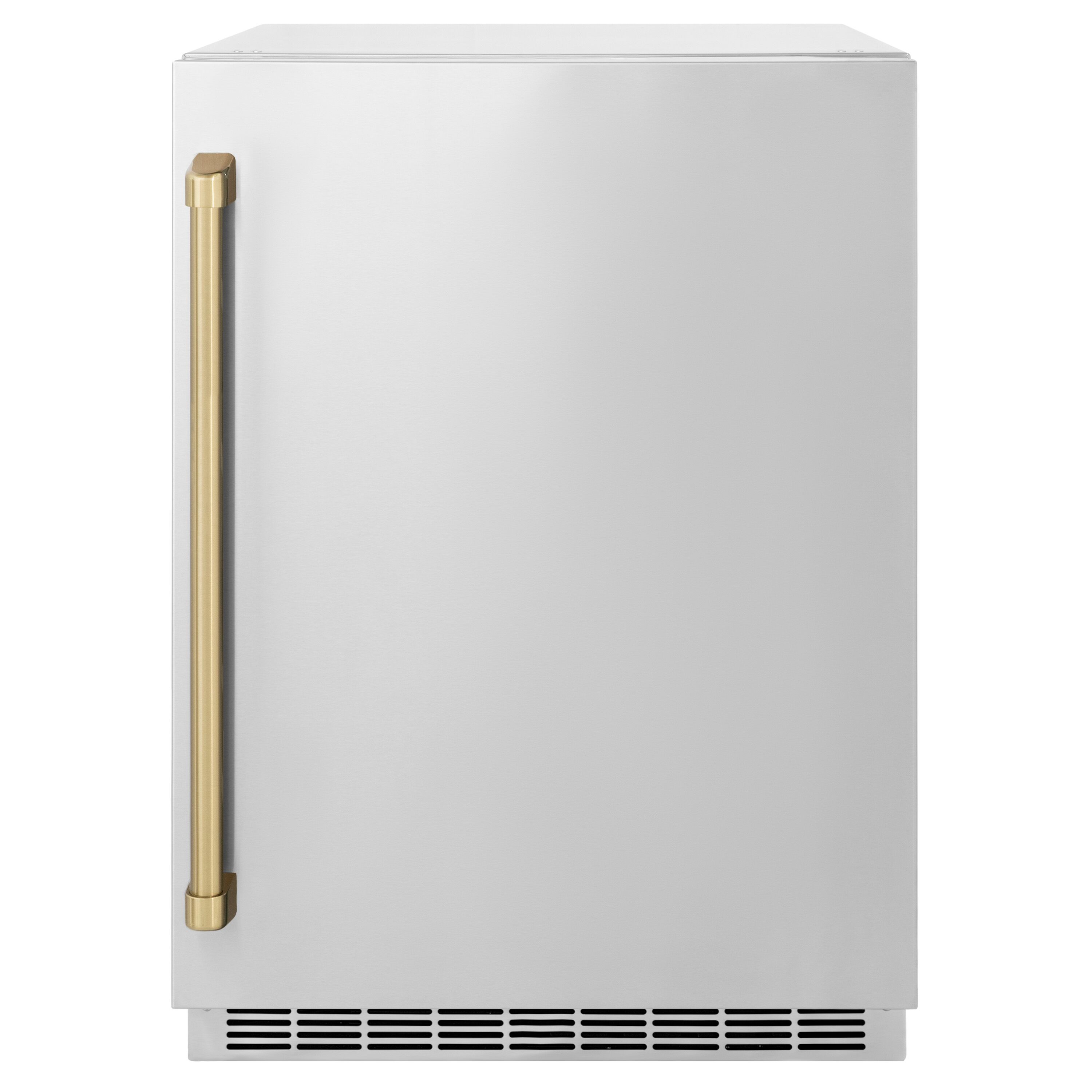 ZLINE KITCHEN & BATH RBSOZ-ST-24-CB 23.88-Inches W Stainless Steel with a Champagne Bronze Handle Built-in/Freestanding Indoor or outdoor Beverage Refrigerator
