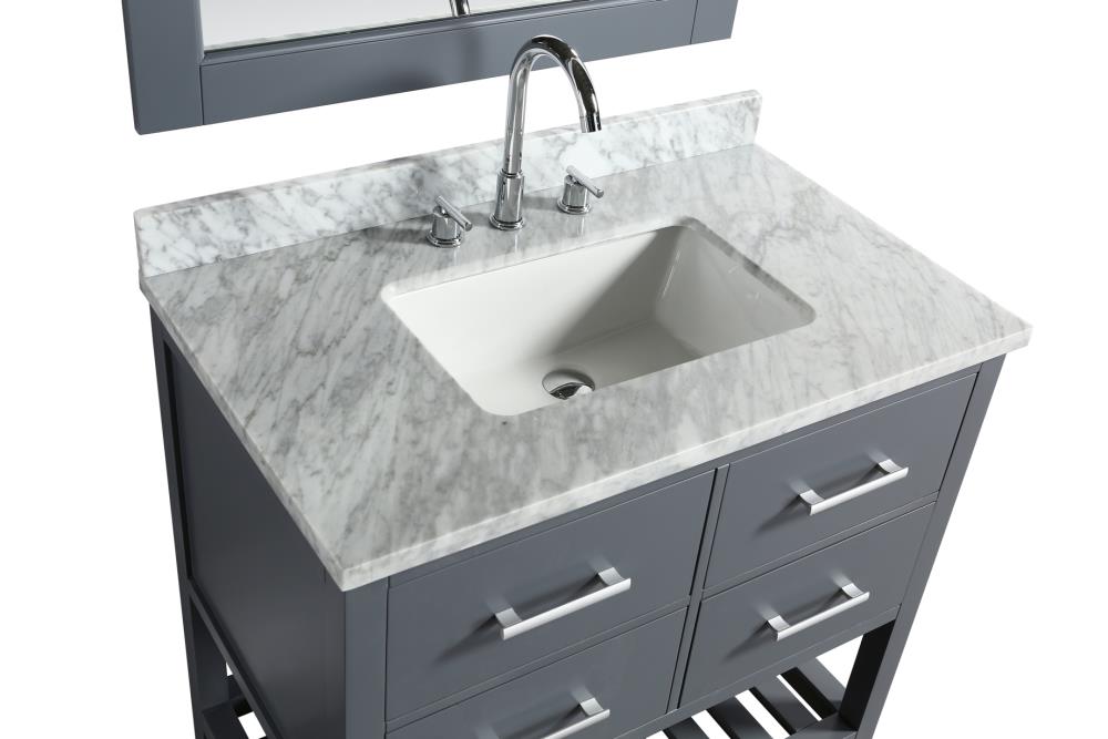Design Element London 36-in Gray Undermount Single Sink Bathroom Vanity ...