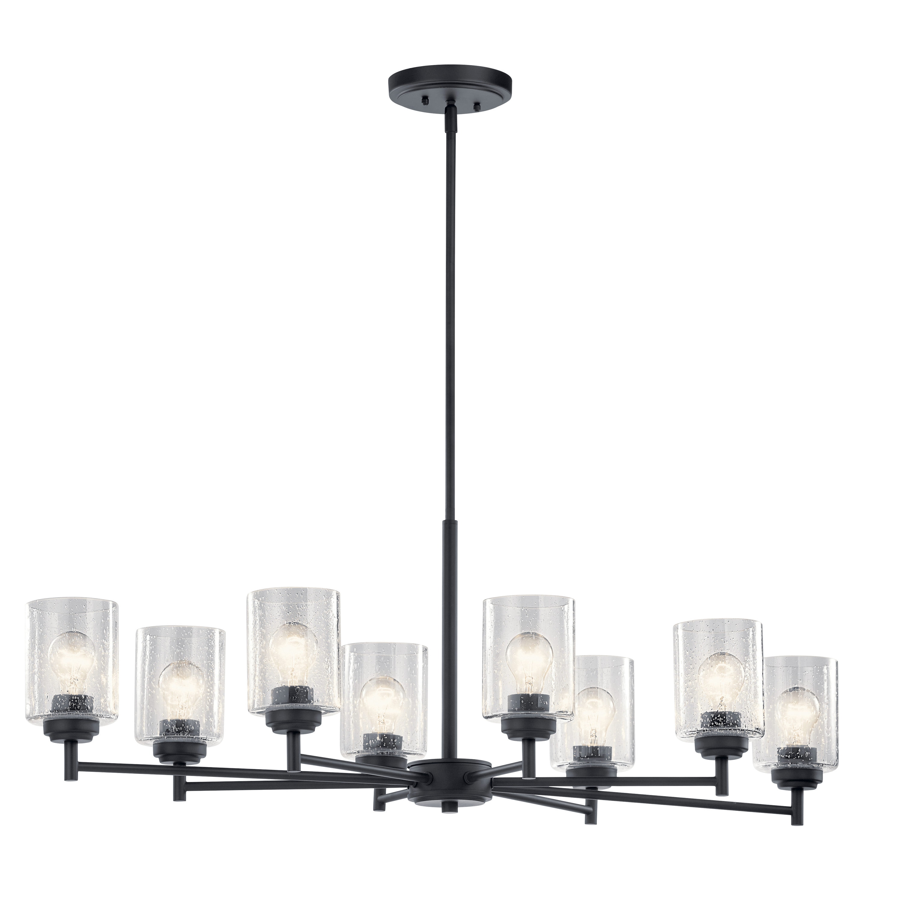 Kichler 44035BK Winslow 8 -Light Antique Black Modern/contemporary For Use in Bedrooms, Dining Rooms, Foyers, Kitchens, Living Rooms Chandelier