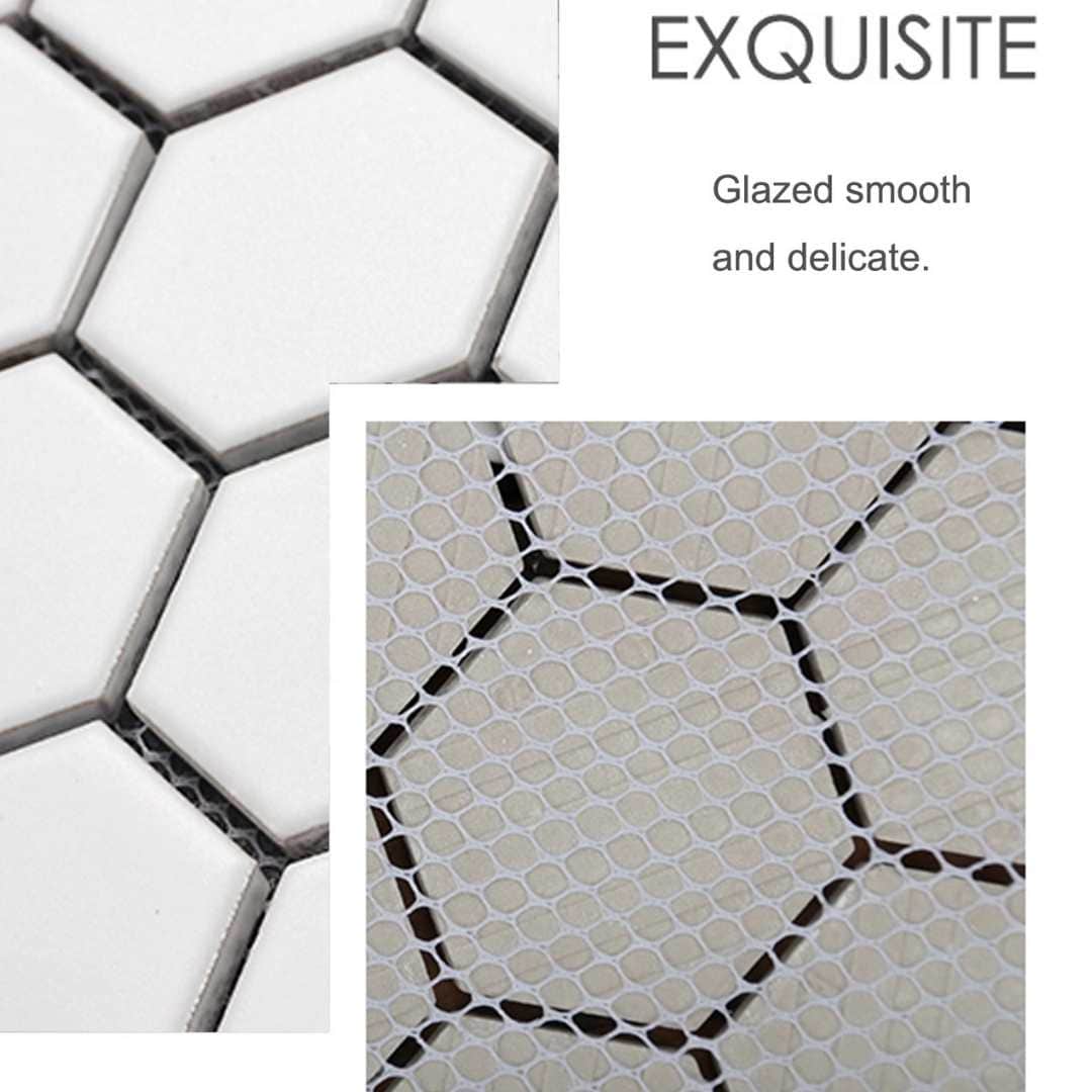 Honeycomb 12x12 White Porcelain Mosaic Tile Sheet