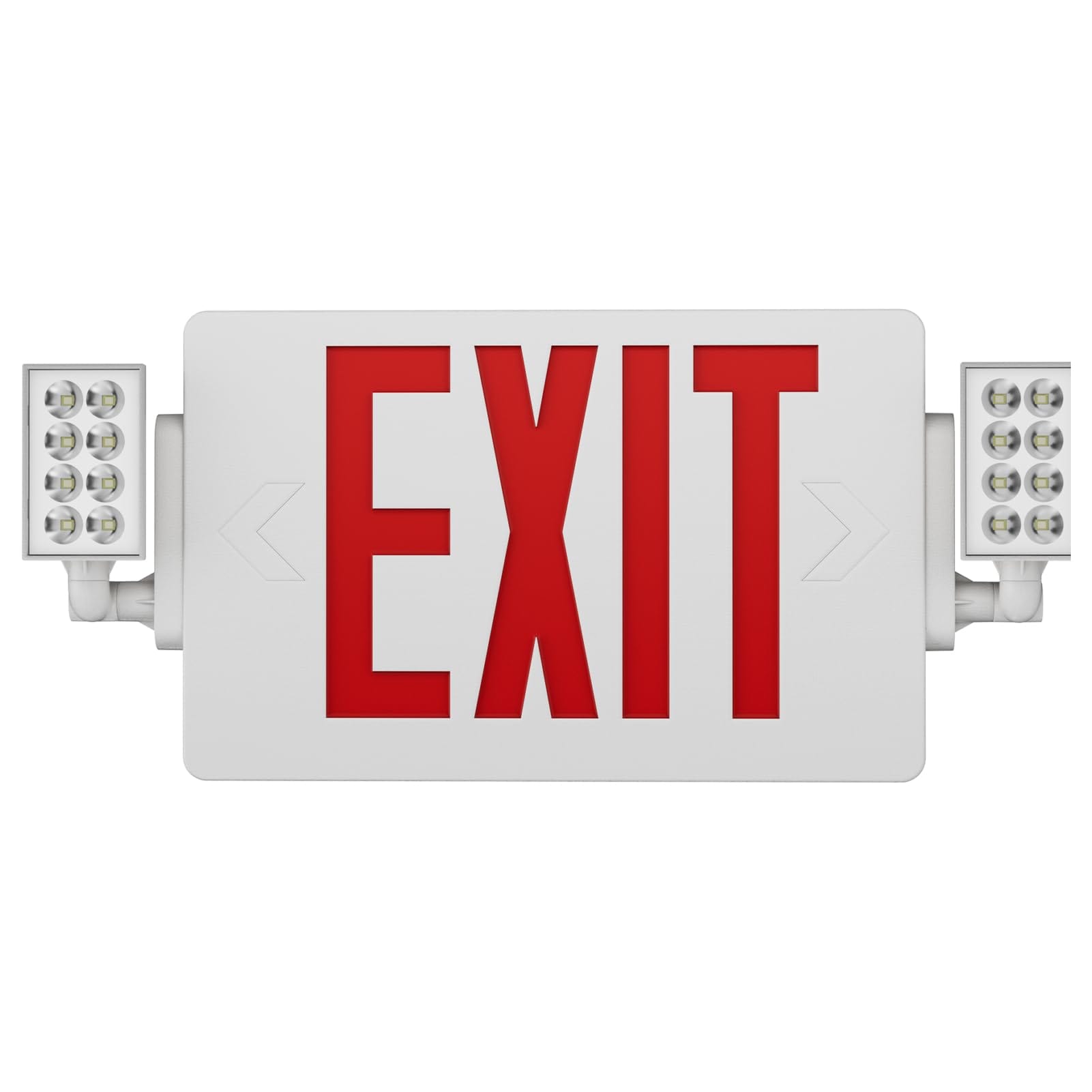 Oyezvary  1 Pack Red Exit Sign with Emergency Lights Two LED Adjustable Heads Hardwired UL Listed AC 120277V Double Face Thermoplastic