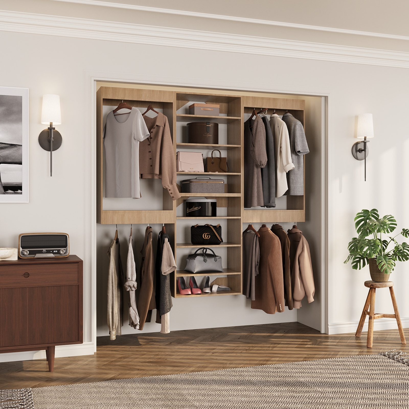 LOVMOR LO-MODEL5-20-ZJL Wood-Closet-Shelves - View #8