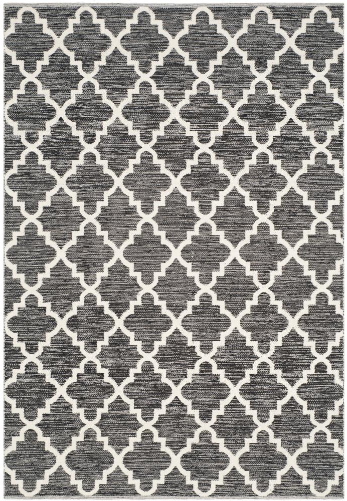 Safavieh MTK810D-6 Montauk Bolsa 6 x 9 (ft) Cotton Black/Ivory Rectangular Indoor Trellis Coastal Area rug