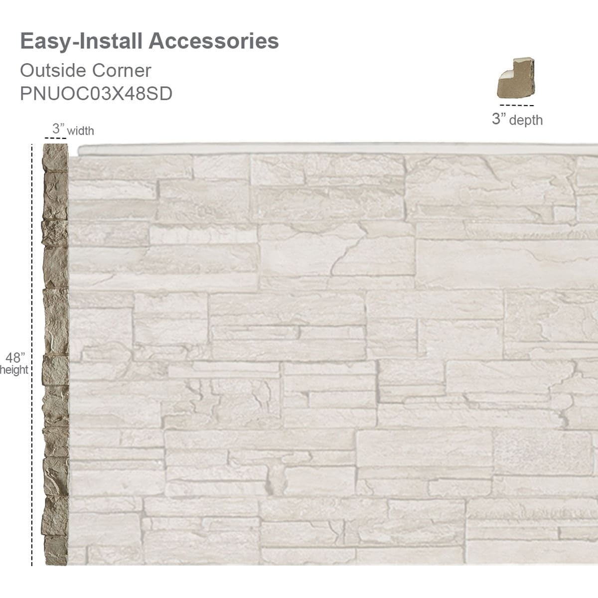 Ekena Millwork PNUOC03X48CO Stone-Veneer - View #2