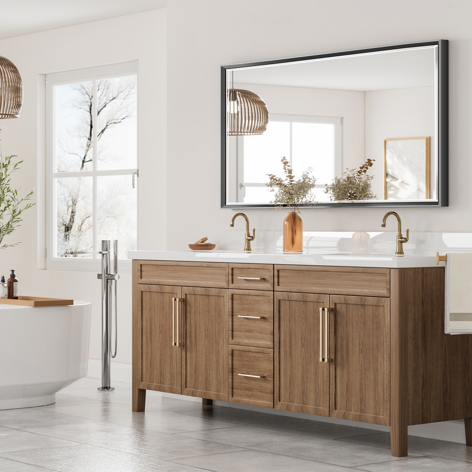 QueenFun MFMB4824BK Framed-Bath-Mirrors - View #9