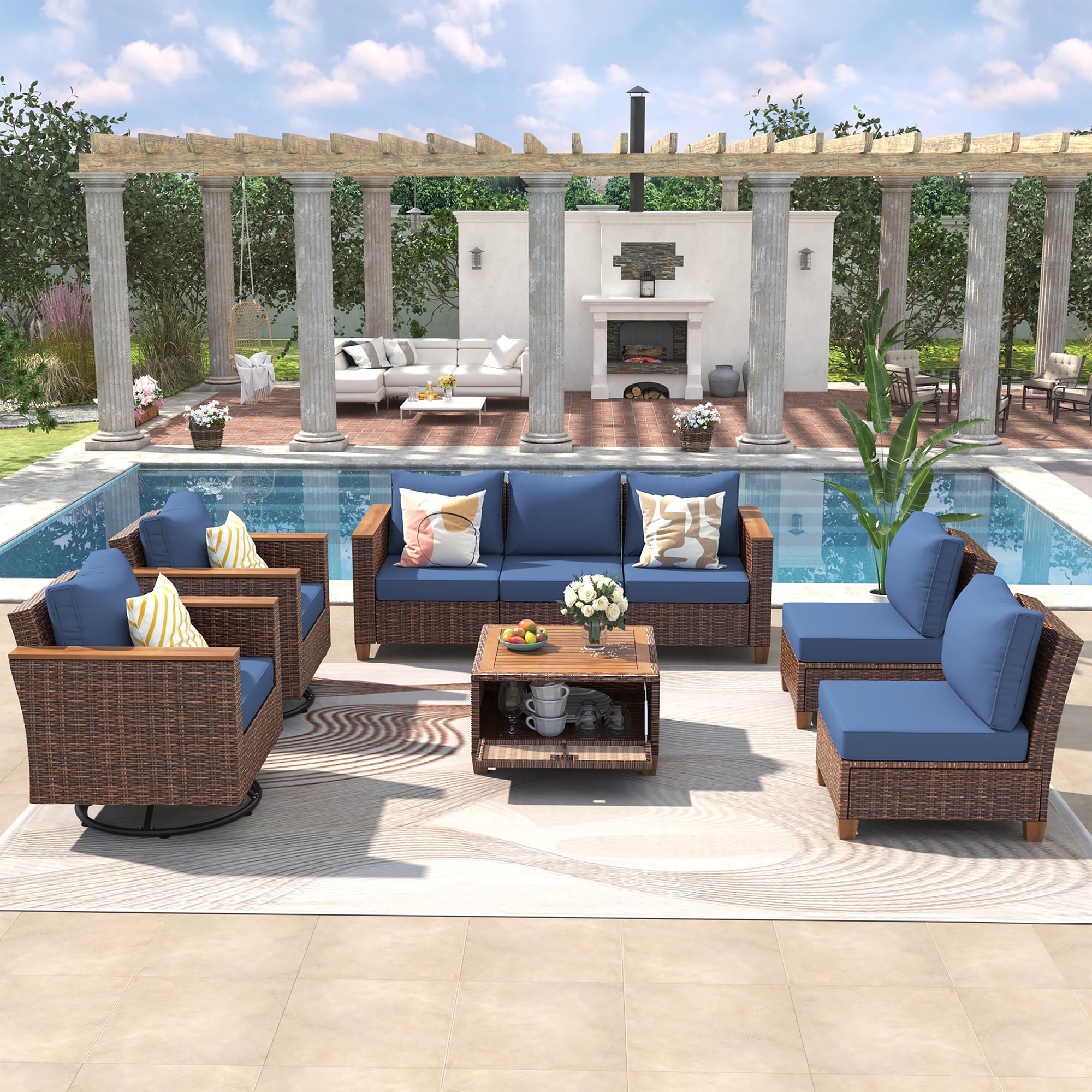 SINOFURN SYB260079BL Patio-Sofas-Daybeds - View #2