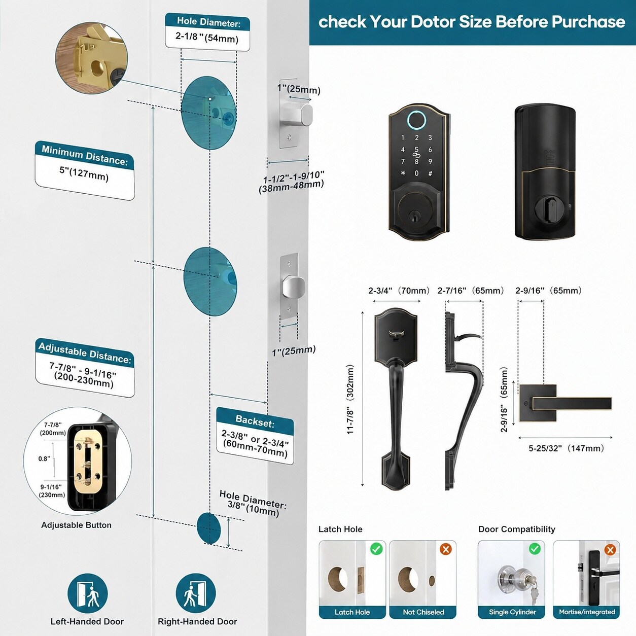 Phewnyzo LPW0805W274 Electronic-Door-Locks - View #5
