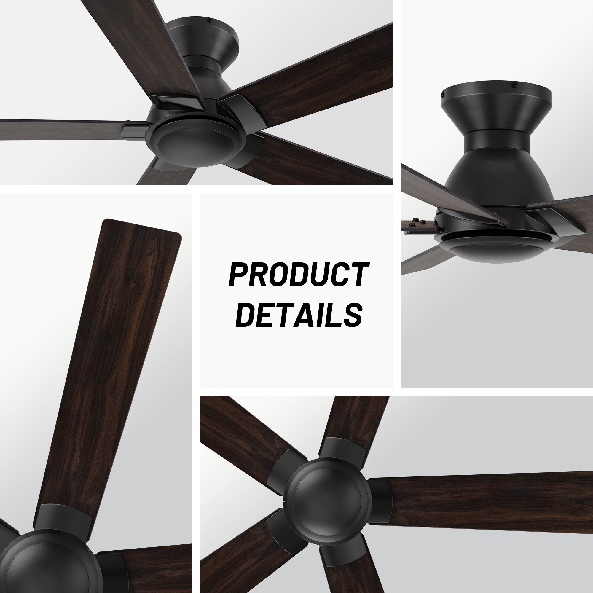 Harbor Breeze 1.85-in Black Plastic Indoor Universal Ceiling Fan