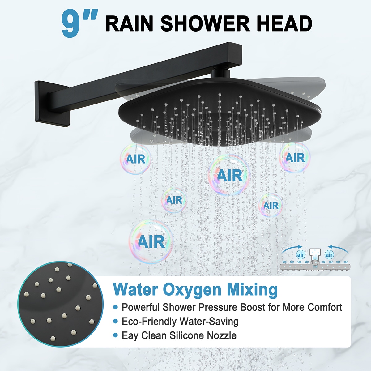 Mondawe SQ-SH010BN-8 Showerhead-Bar-Panels - View #3