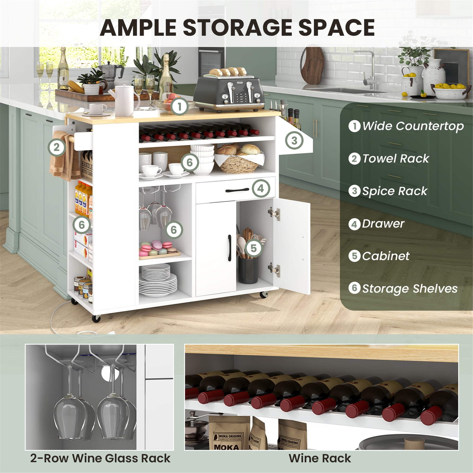 Costway CSHY006621 Kitchen-Furniture - View #6