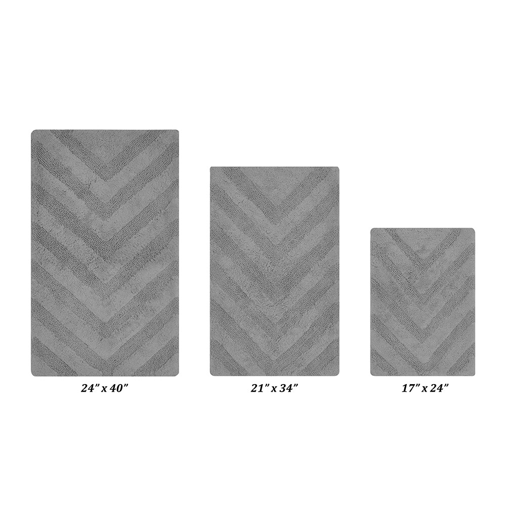 Better Trends 40in x 24in Gray Cotton Bath Rug in the Bathroom Rugs