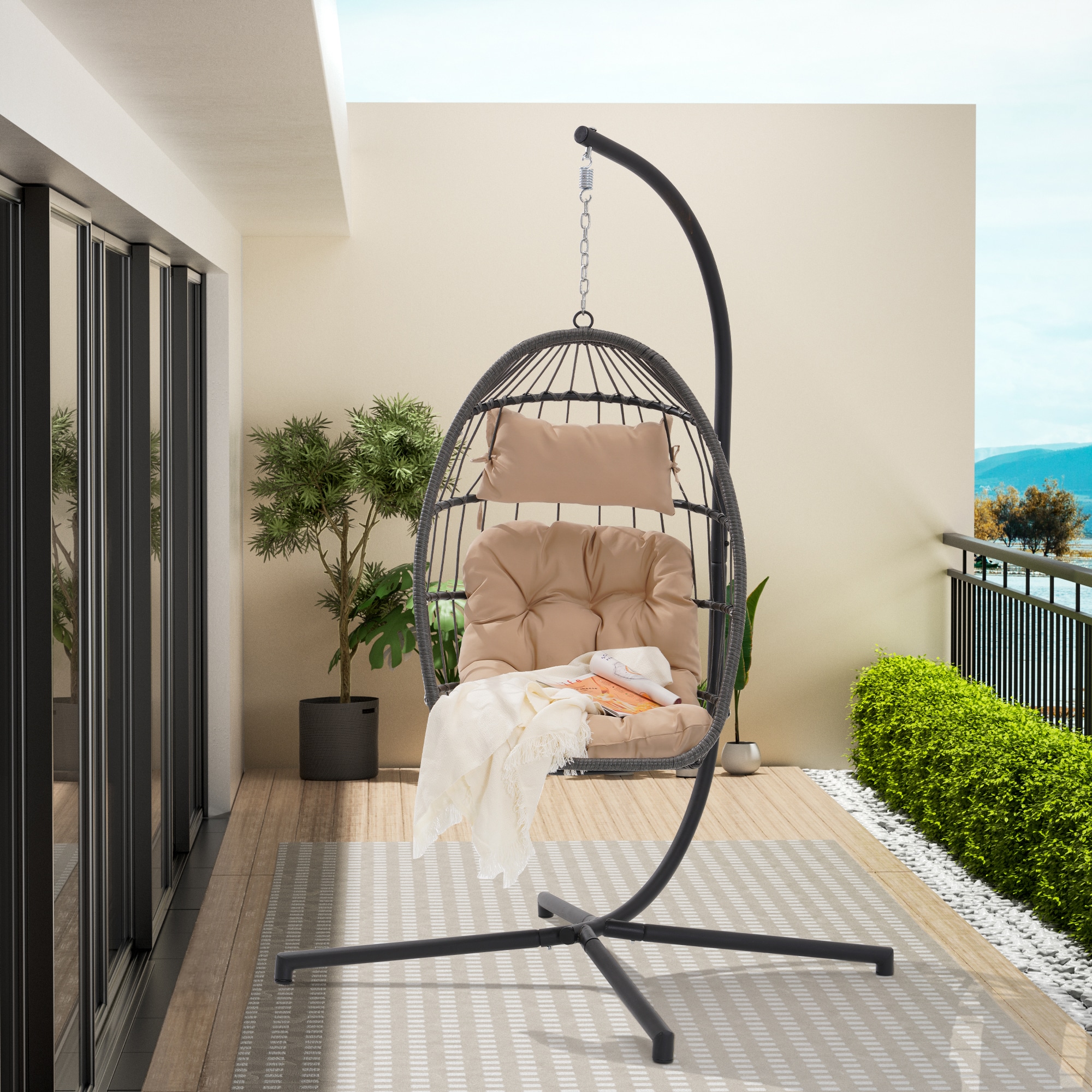  BODEOS02KH Khaki Metal Glider Swing