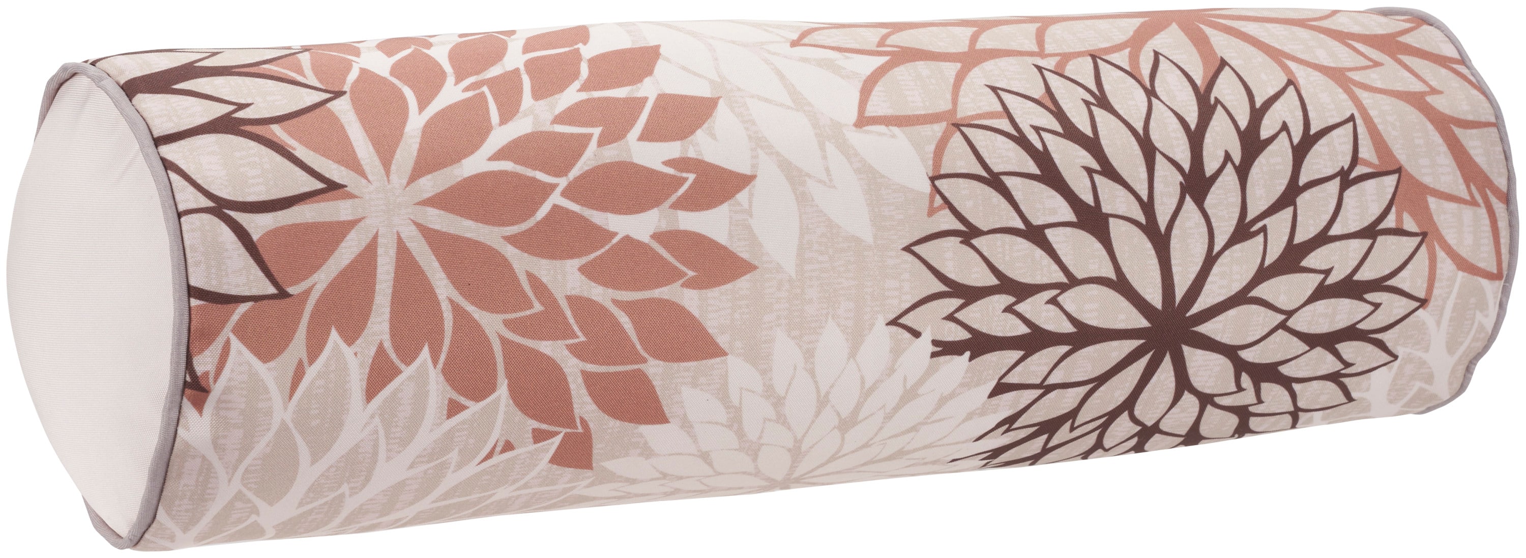 Natural Floral Polyester Bolster Pillow 6" x 20"