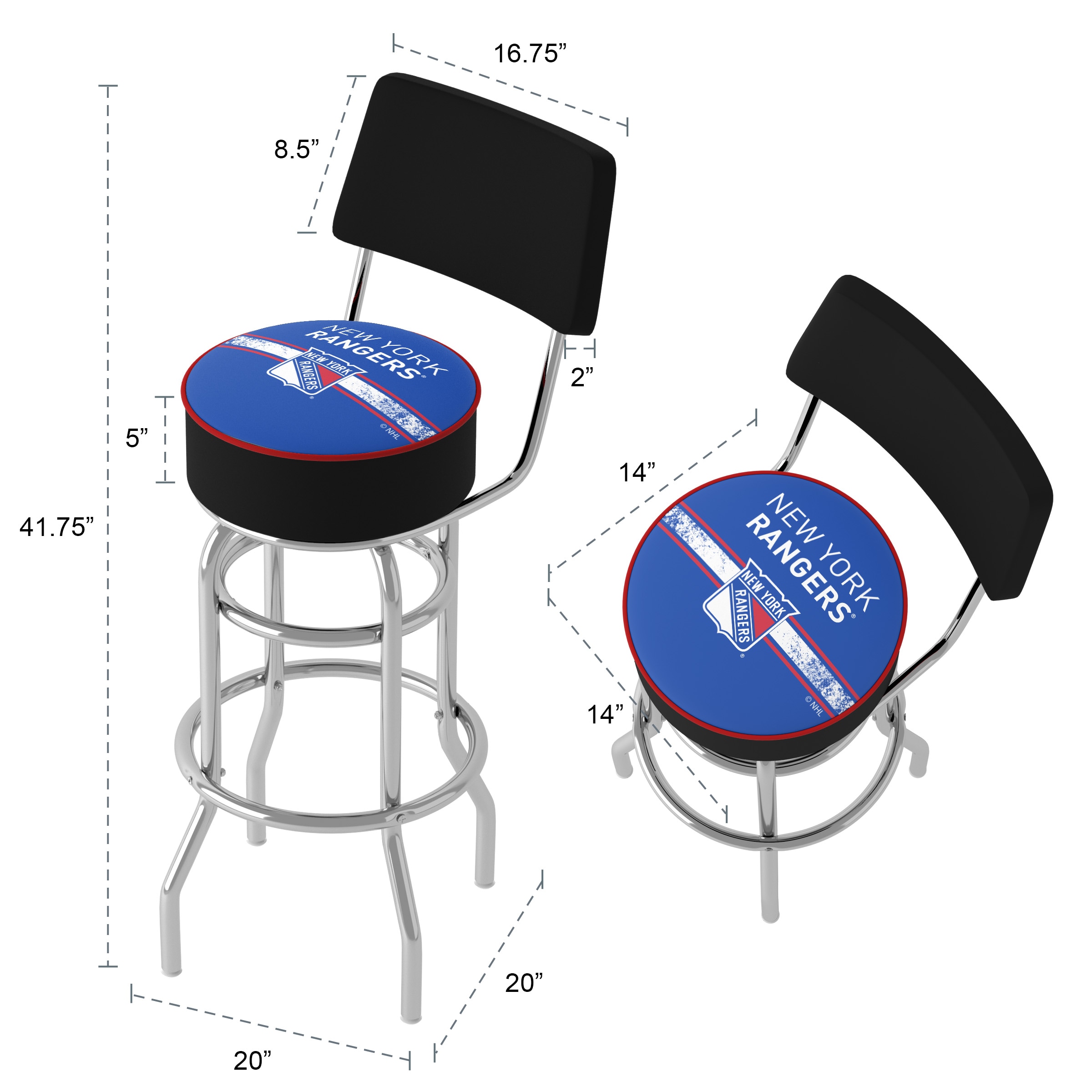 Trademark Gameroom NHL1100-NYR2 stools - View #6