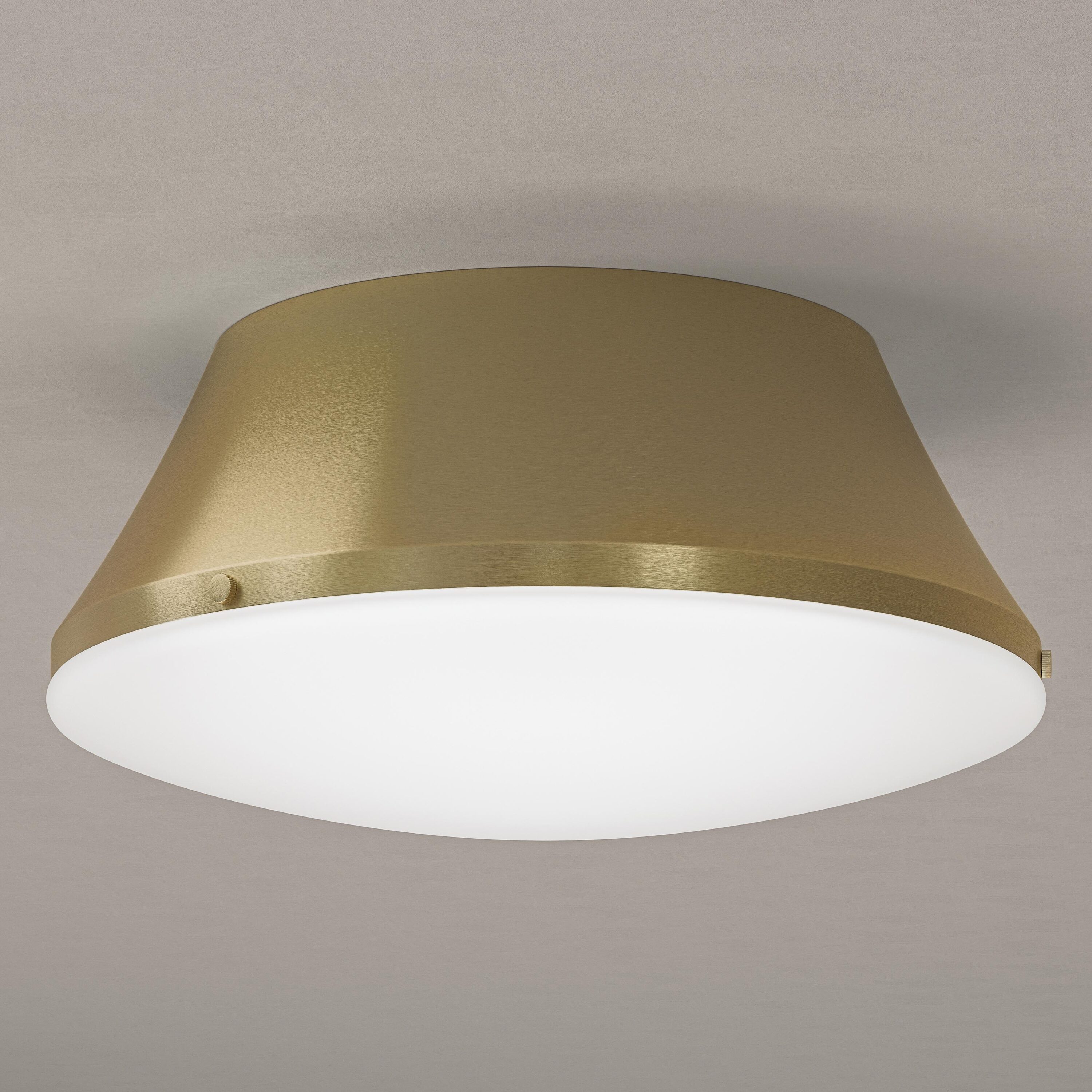 Progress Lighting Avra 15-in Brushed Gold Indoor 3 -Light Flush Mount Light with Opal Glass