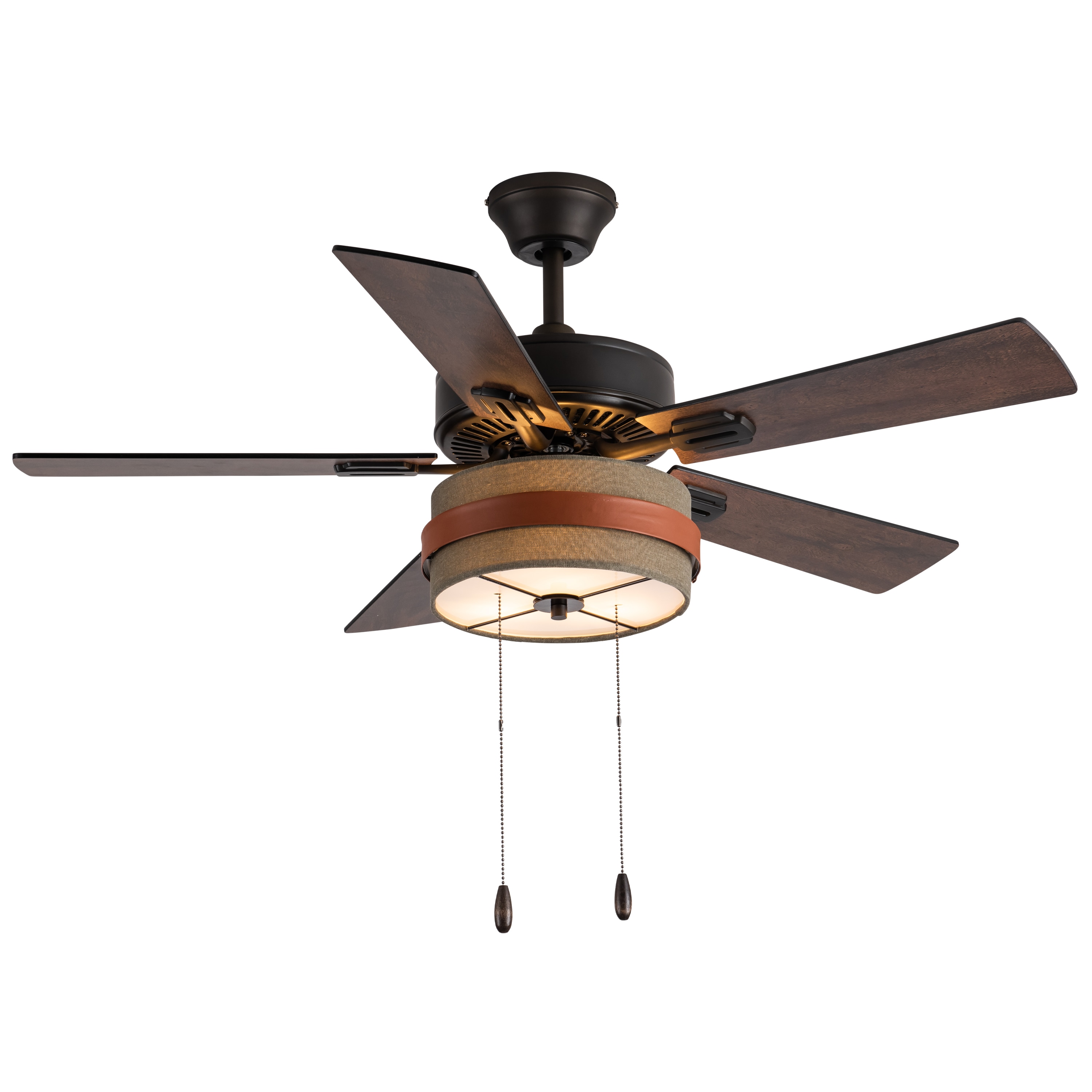 River of Goods 20323 42-in Downrod or Flush Mount Tan with Rich Barnwood Light Driftwood Blades Ceiling Fan With Light ( 5 -Blade )