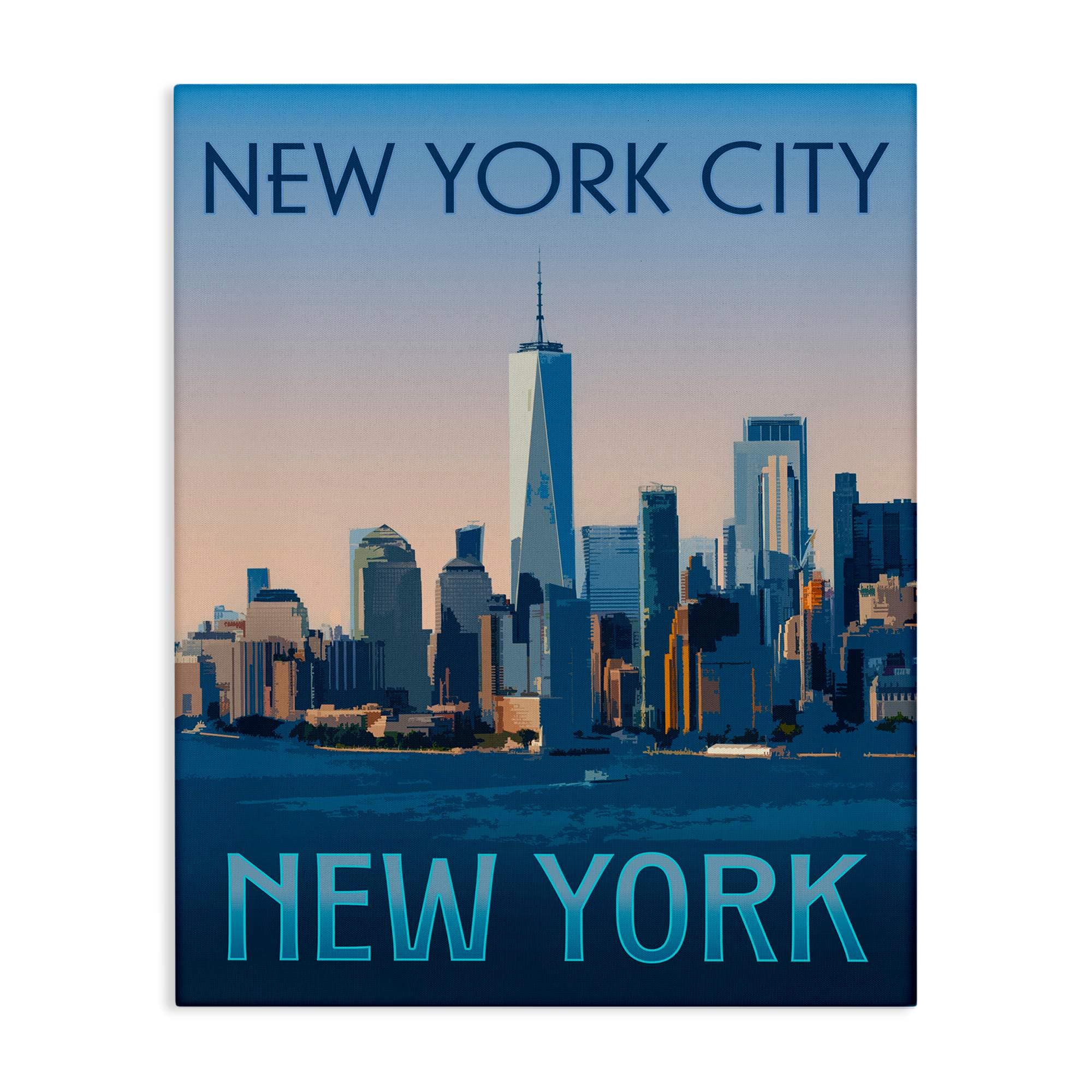 Stupell Industries -  New York Landmark Skyline Canvas Wall Art By Victoria Barnes 16 x 20