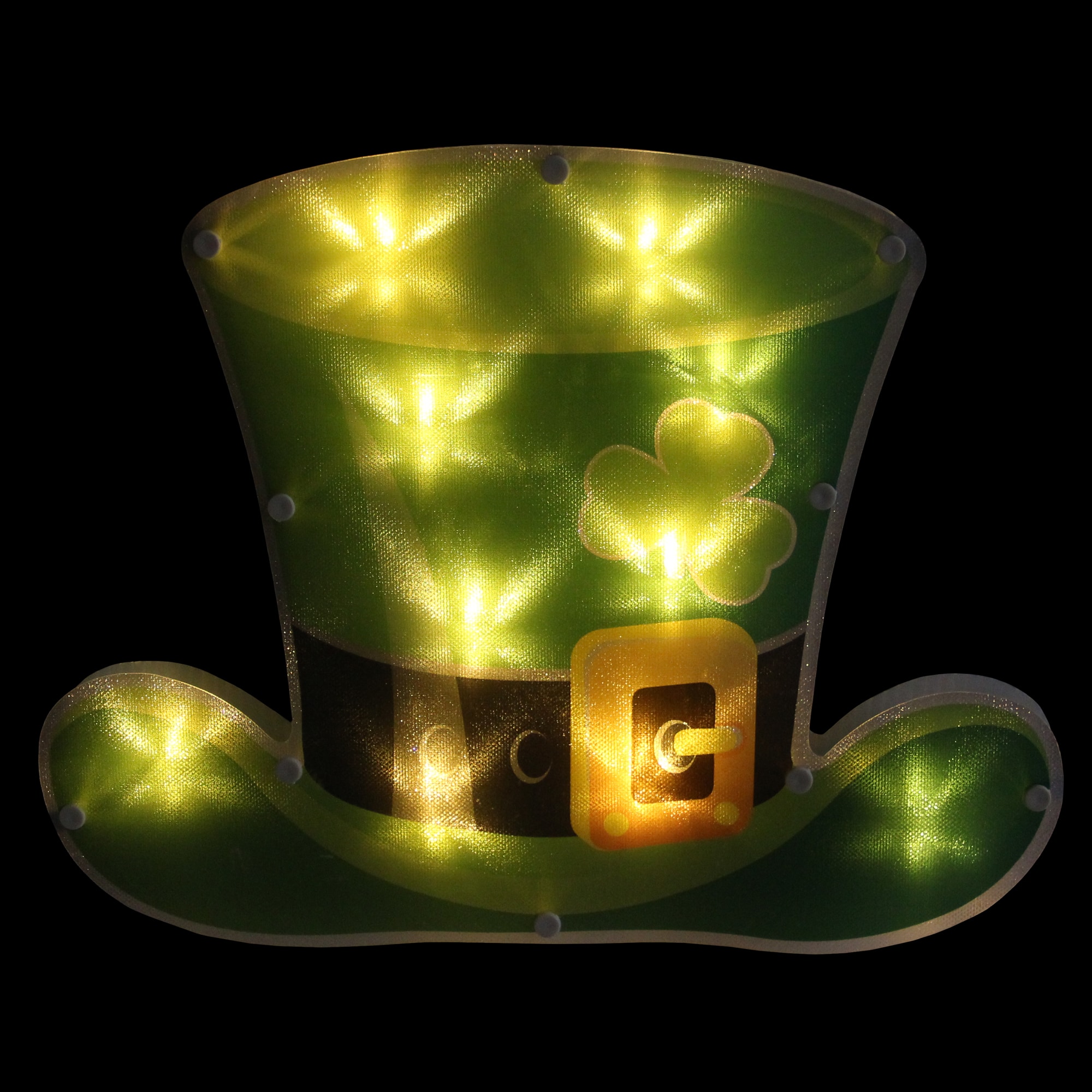 Northlight 12.5 LED Lighted Irish St. Patrick's Day Leprechaun Hat Window  Silhouette with Timer