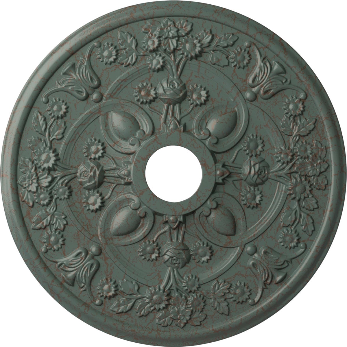 Ekena Millwork CM30ROCBC Rose 30.875-in W x 30.875-in L Painted Cloud Burst Crackle Polyurethane Whole Ceiling Medallion
