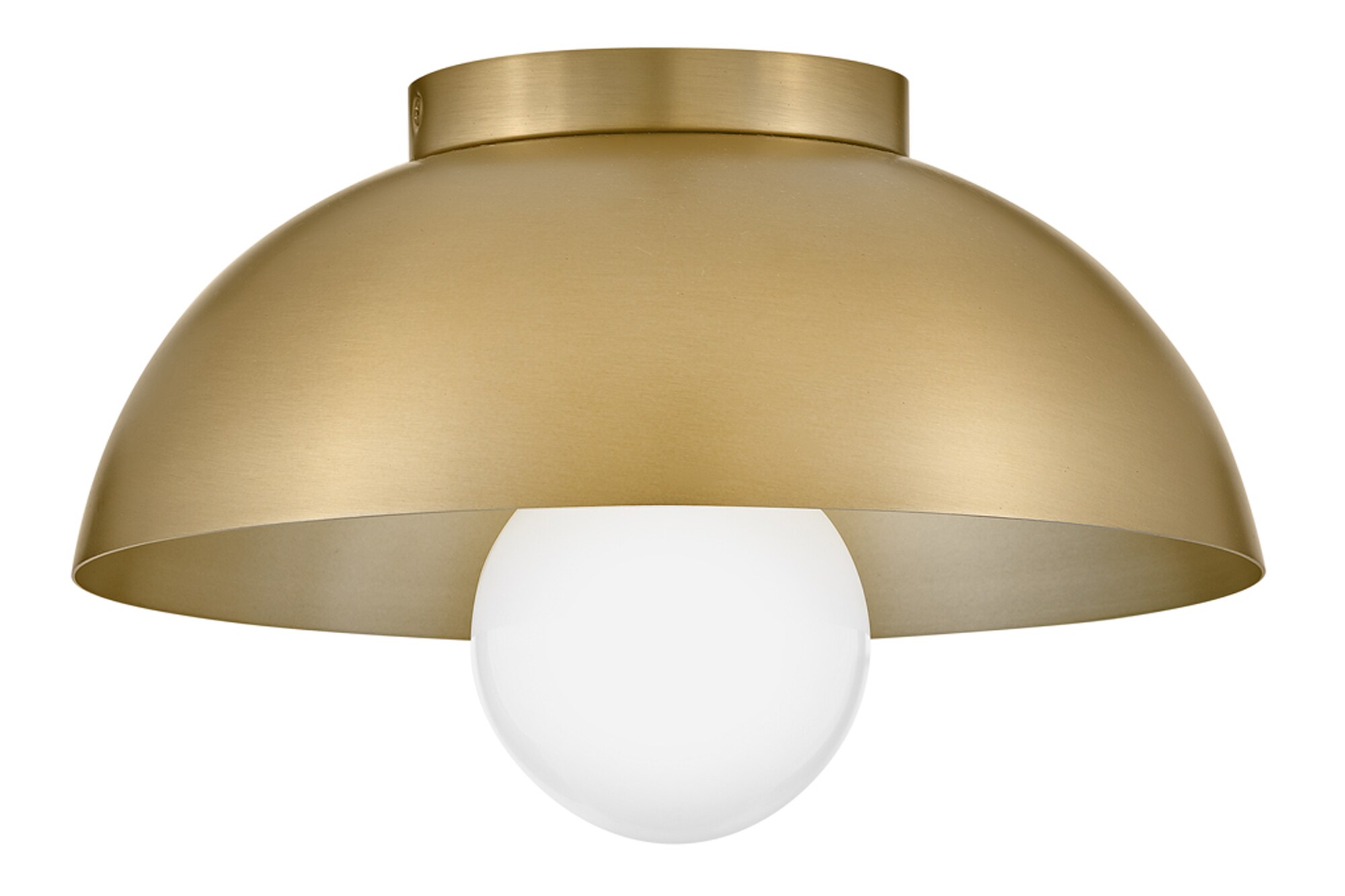 Contemporary Lacquered Brass Globe LED Flush Mount Light