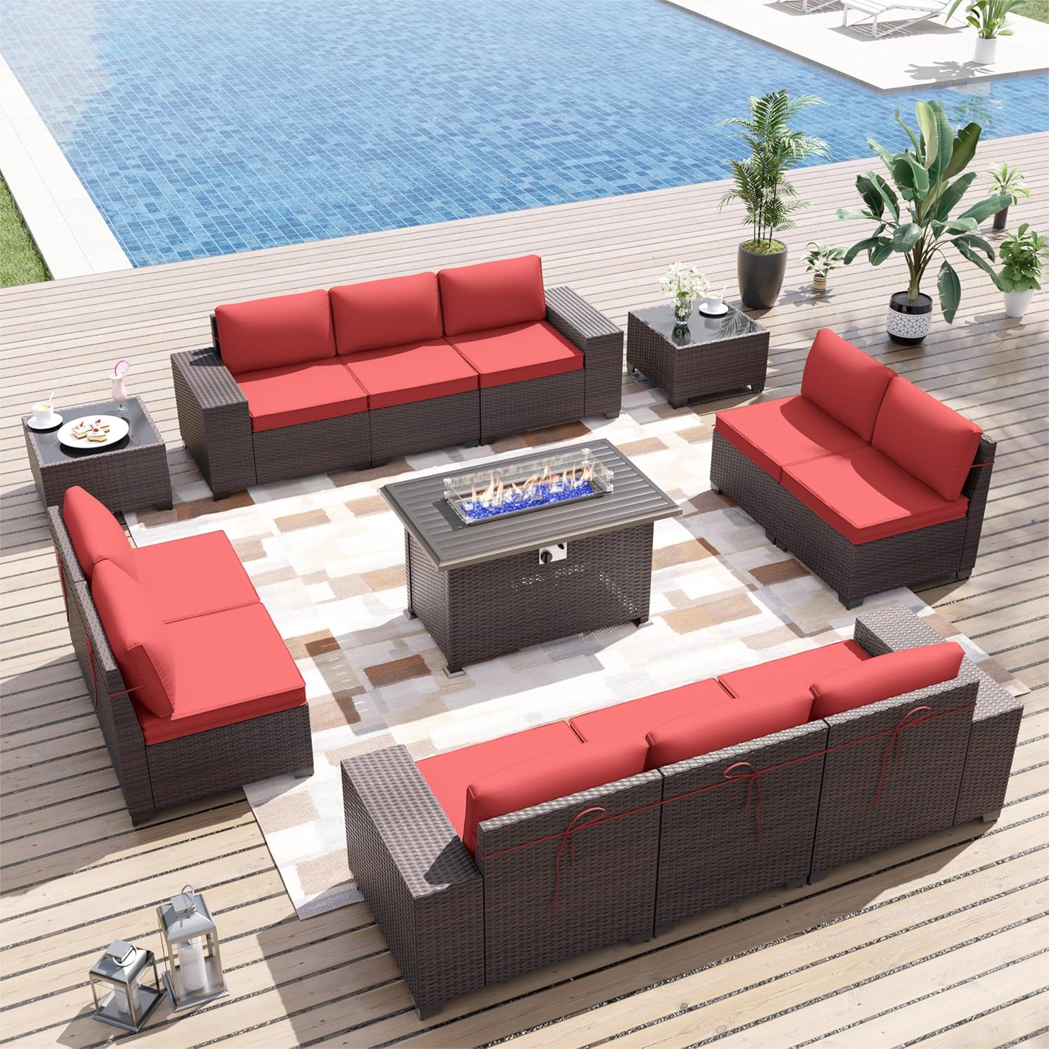 ALAULM LS-12PCS+FP-RED Patio-Conversation-Sets - View #7