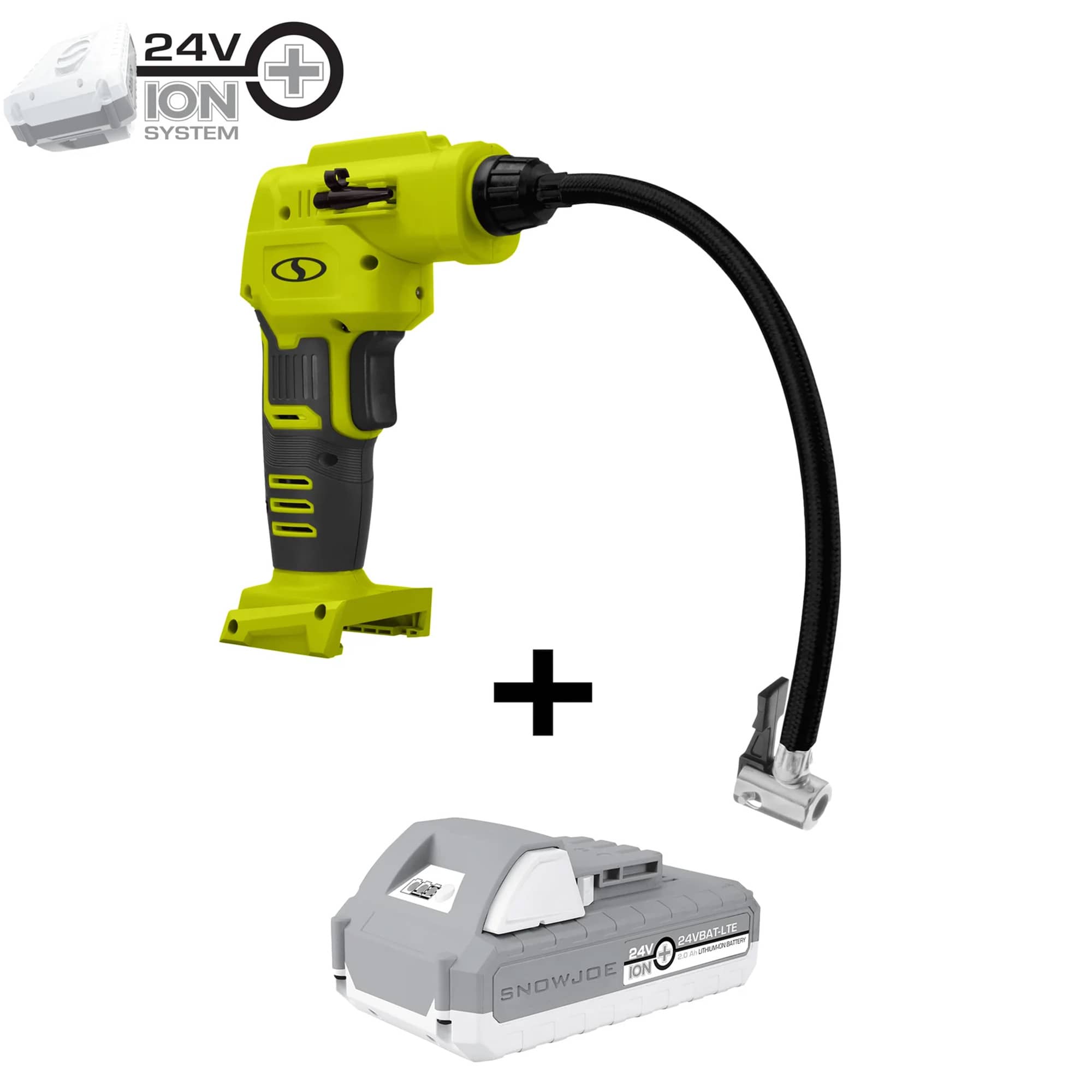 Sun Joe 414143 Auto Joe 24V-AJC-LTE Portable Air Compressor Cordless Tire Inflator Pump - Green