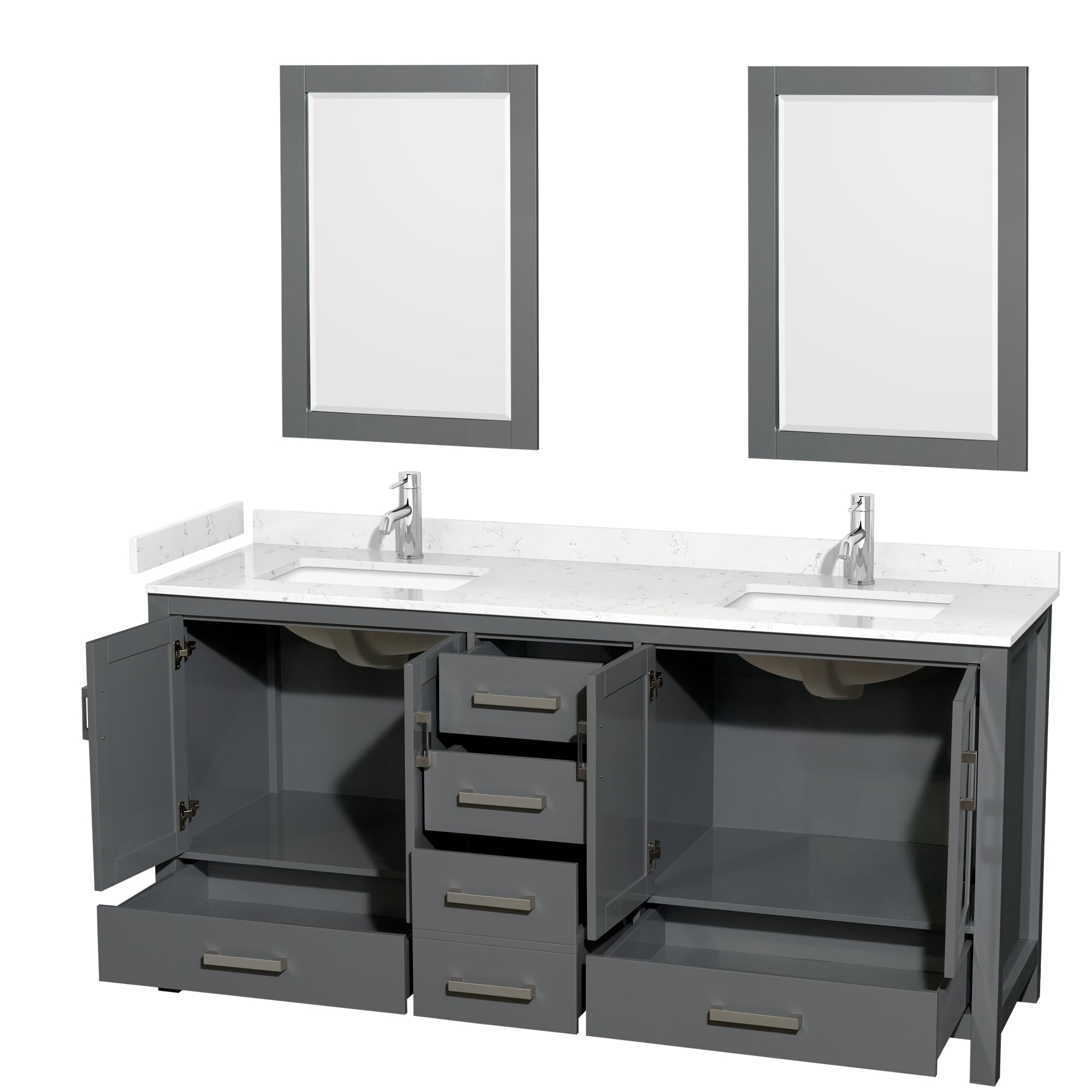 Wyndham Collection WCS141472DKGC2UNSM24 Bath-Vanity-Combo - View #2
