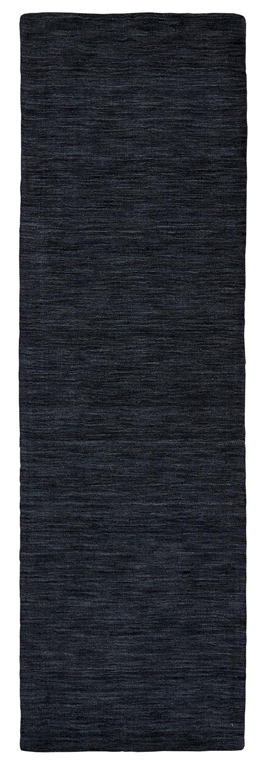 Room Envy Celano 3 X 8 (ft) Wool Noir Black/Charcoal Gray Indoor Solid ...