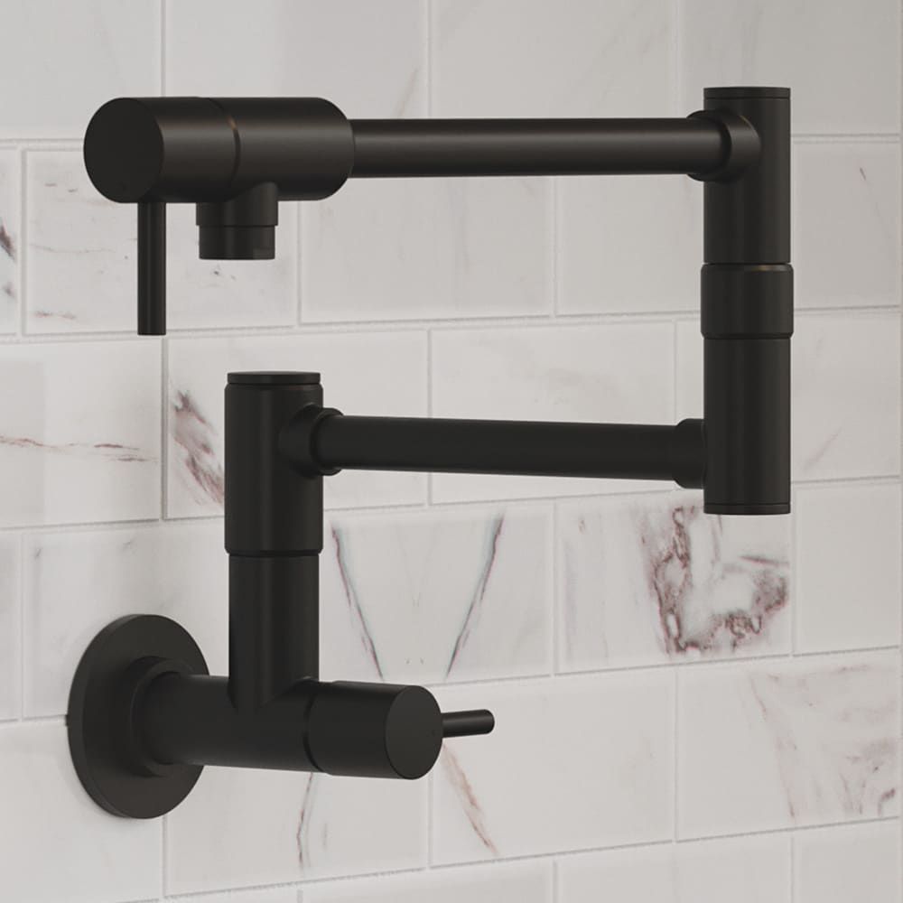 Pfister GT533-PFB Lita Matte Black Single Handle Wall-mount Pot Filler Kitchen Faucet