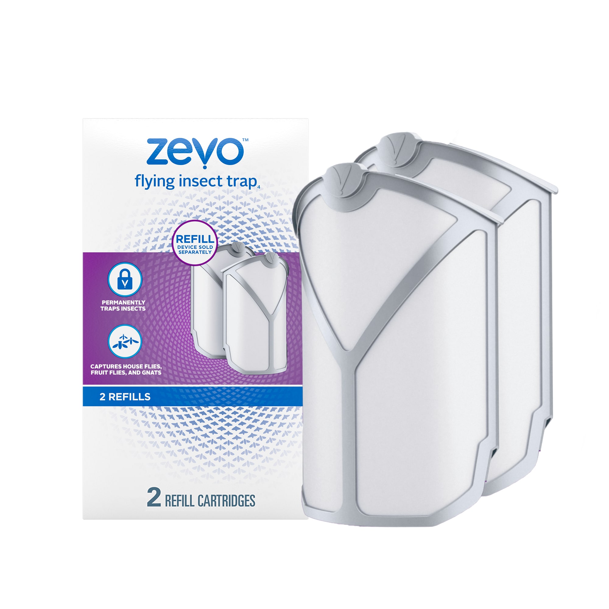 Zevo Indoor Insect Trap (2-Pack) - Eliminates Fruit Flies, Gnats, and House  Flies - Includes 2 Refill Cartridges in the Insect Traps department at