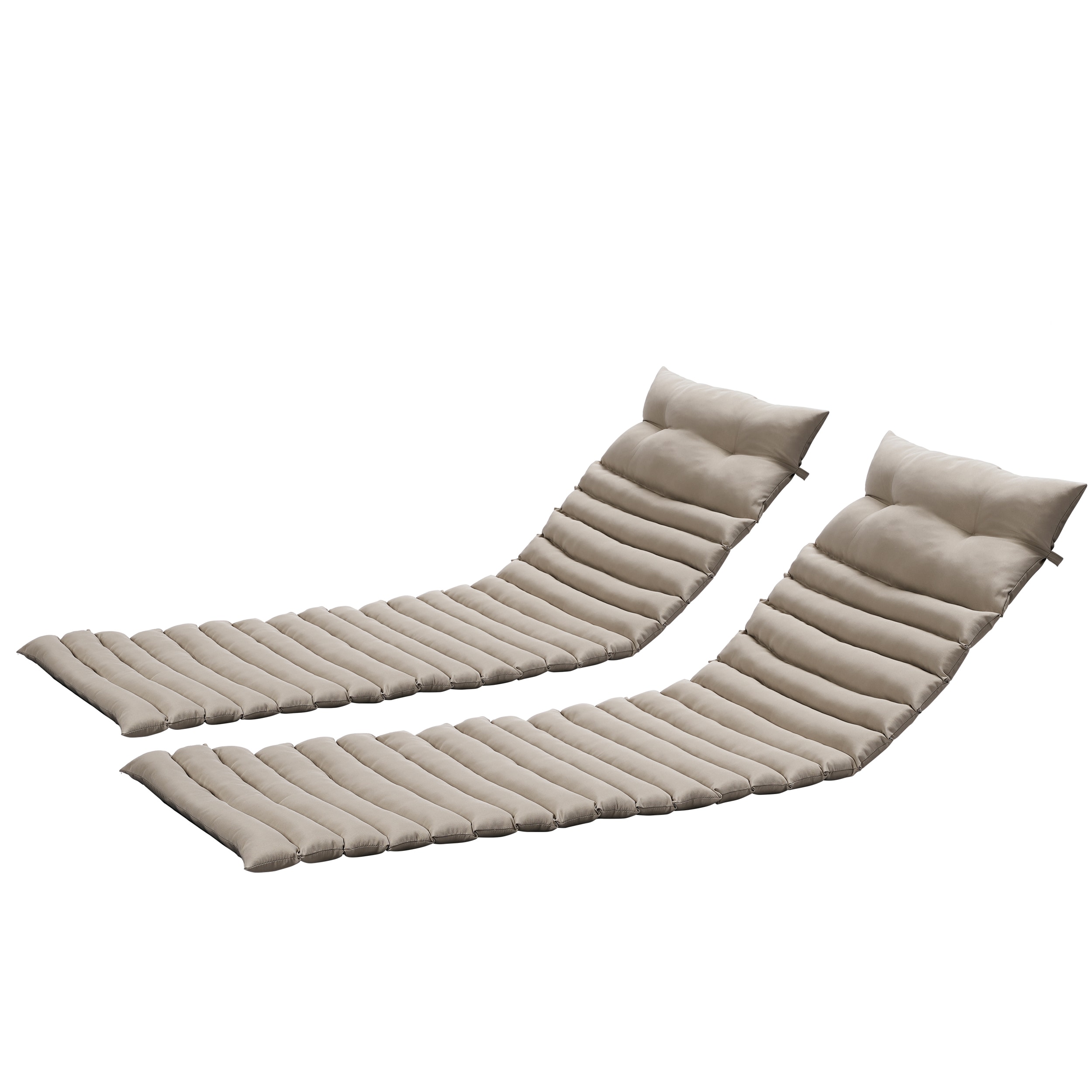 AAZJ BYO-83634 Patio Furniture Cushions 50-in x 23.62-in 2 -Piece Khaki Patio chaise lounge chair cushion