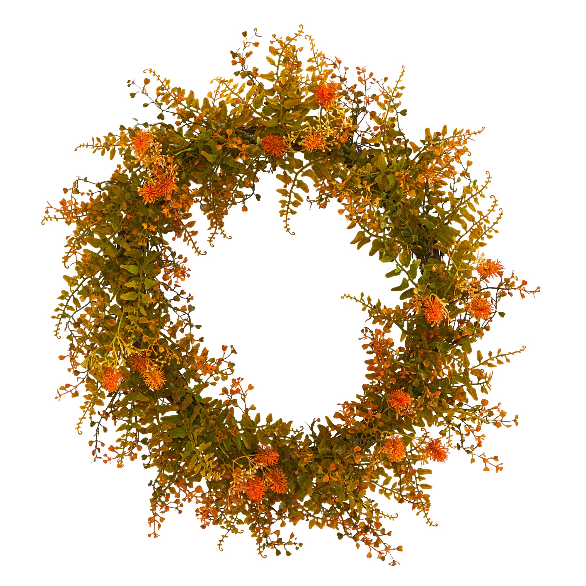Nearly Natural W1127 1.8-ft 21-in Leaves Artificial Wreath
