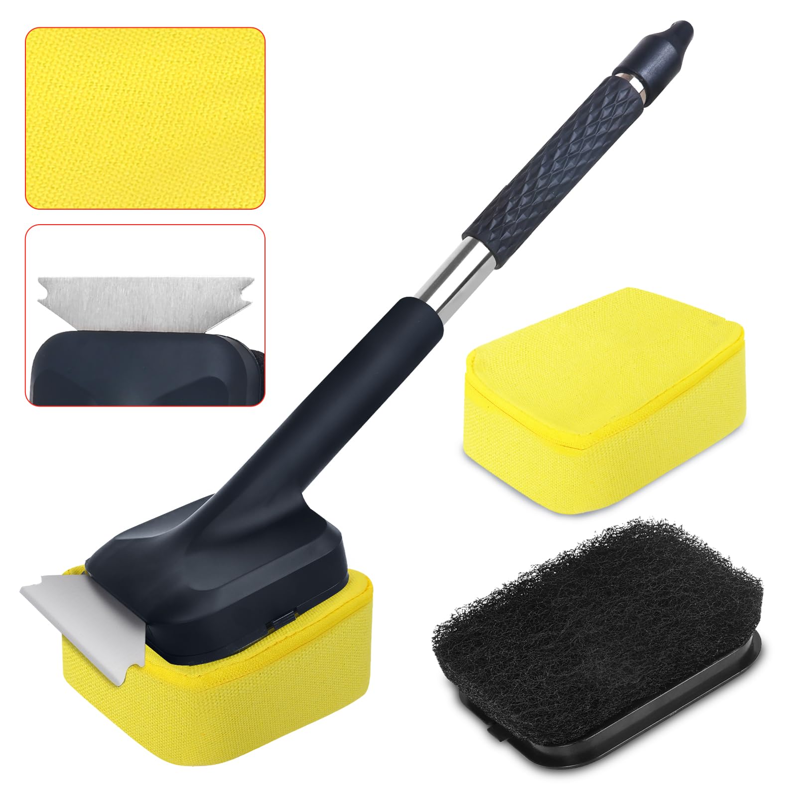 JVFCXXV -  Grill Brush Bristle Free with Two Replaceable Heads Steam Enhanced Scraper for Cast Ir...