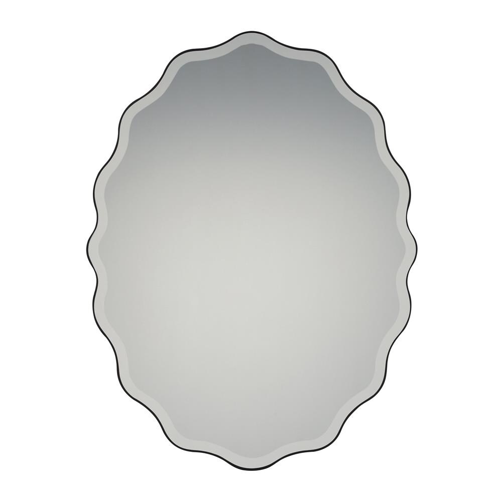 Quoizel Artiste 30-in W x 40-in H Oval Black Beveled Wall Mirror at ...