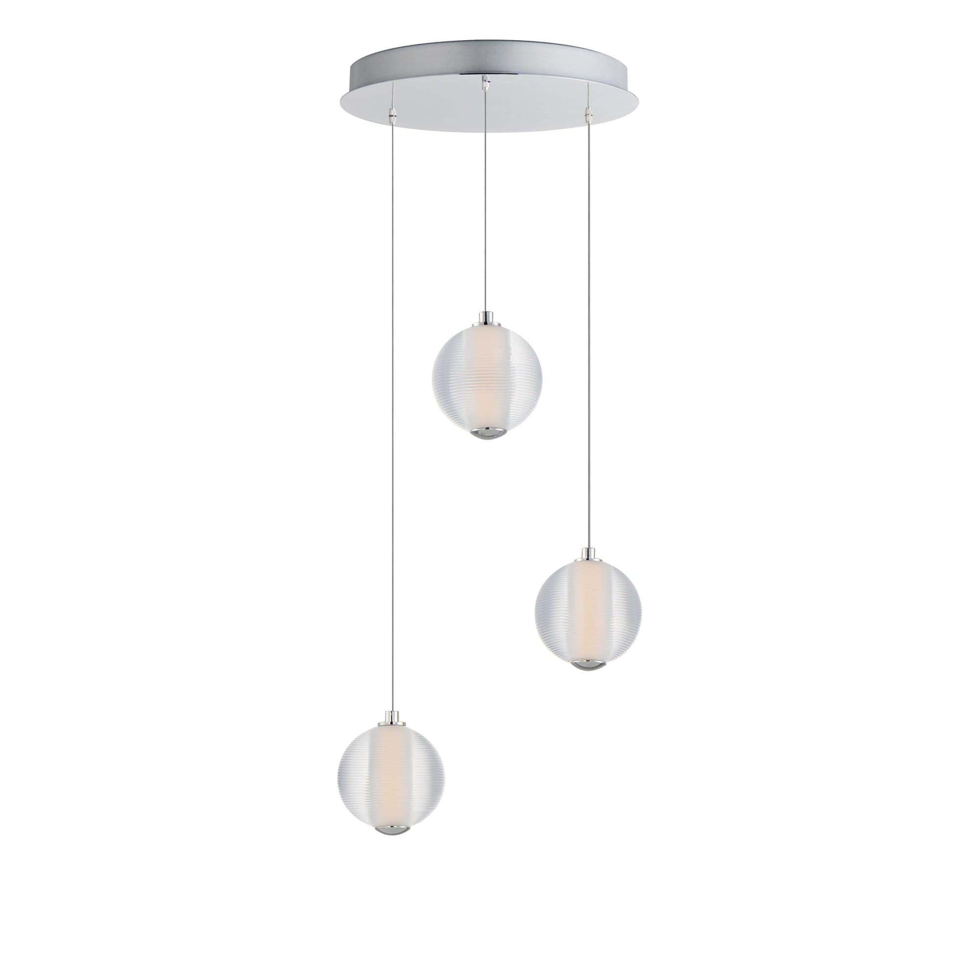 ET2 A-ET2-E24643-144PC Rhythm 3 - Light Polished Chrome Chrome Modern - LED Glass And Steel Pendant Light