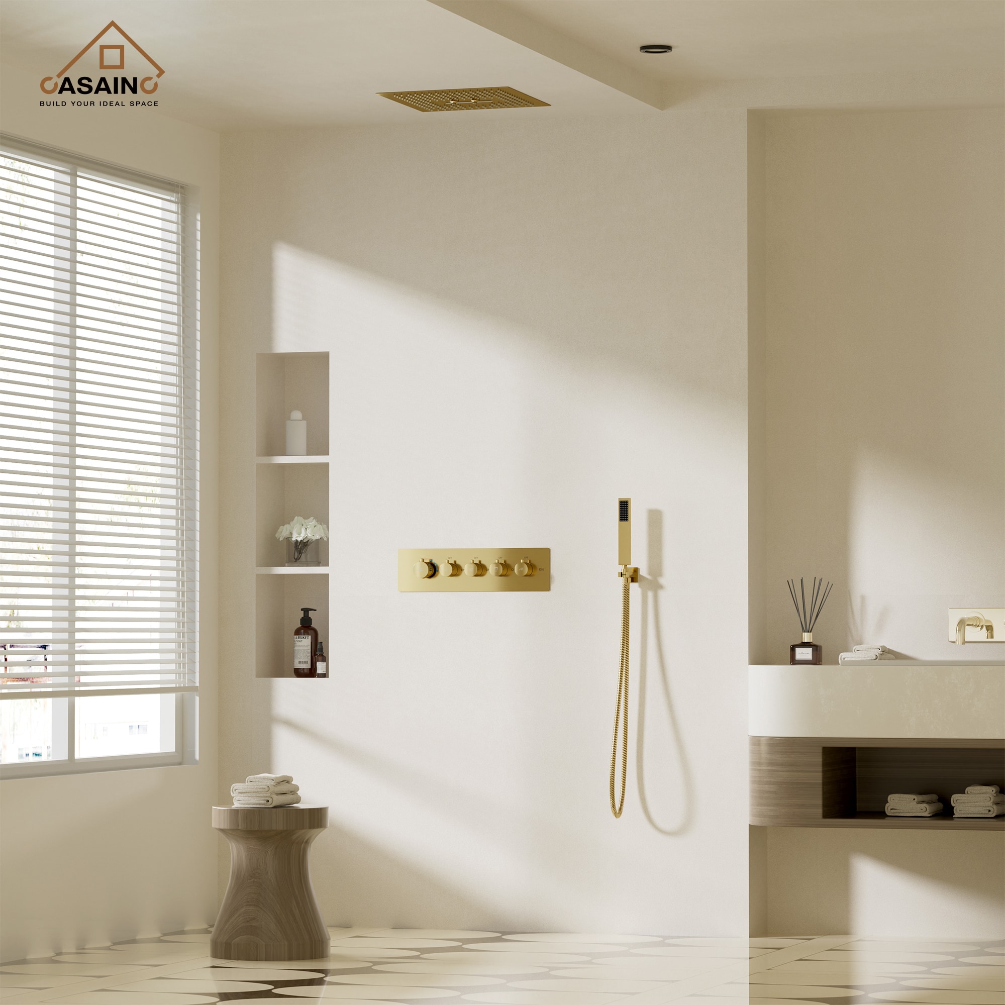 CASAINC CS6837-16BG Showerhead-Bar-Panels - View #2
