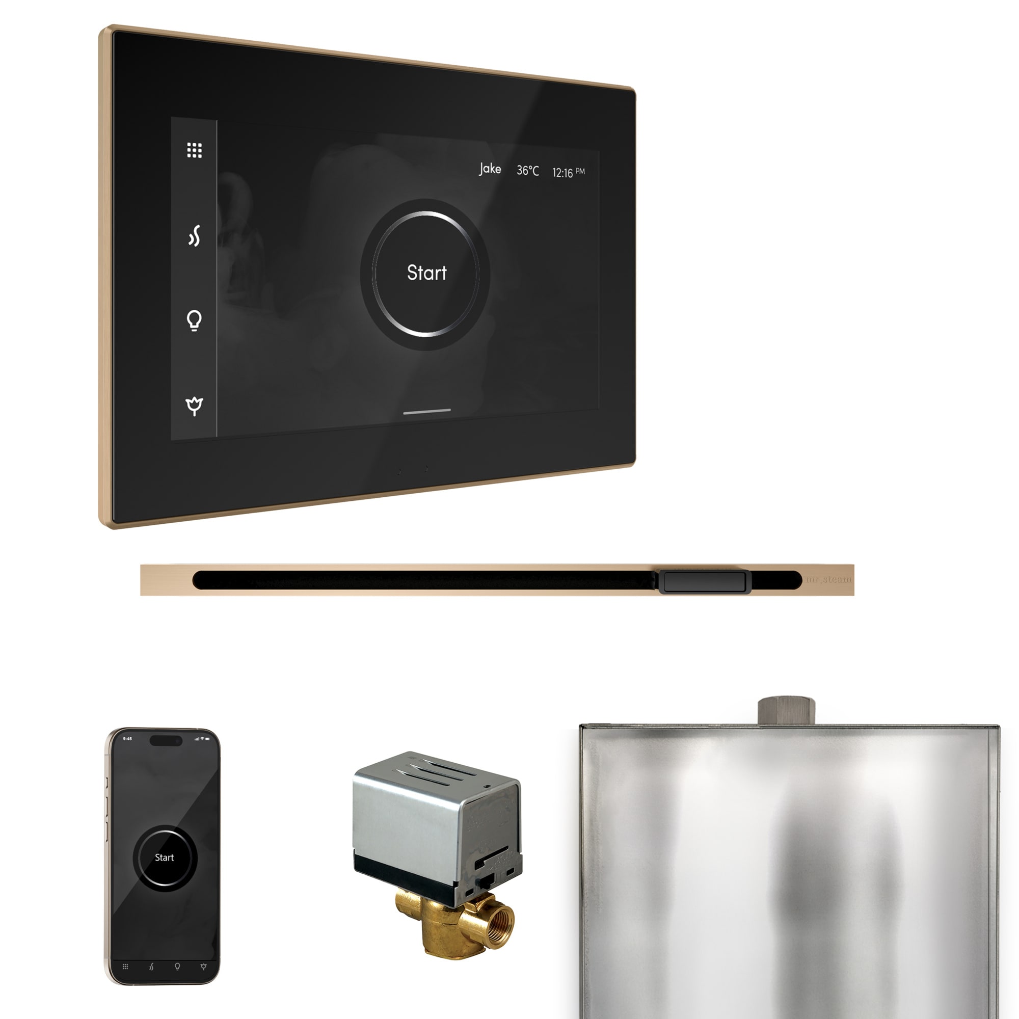 Mr. Steam BXLBKBB XButler Black - Brushed Bronze Steam Generator Control Kit