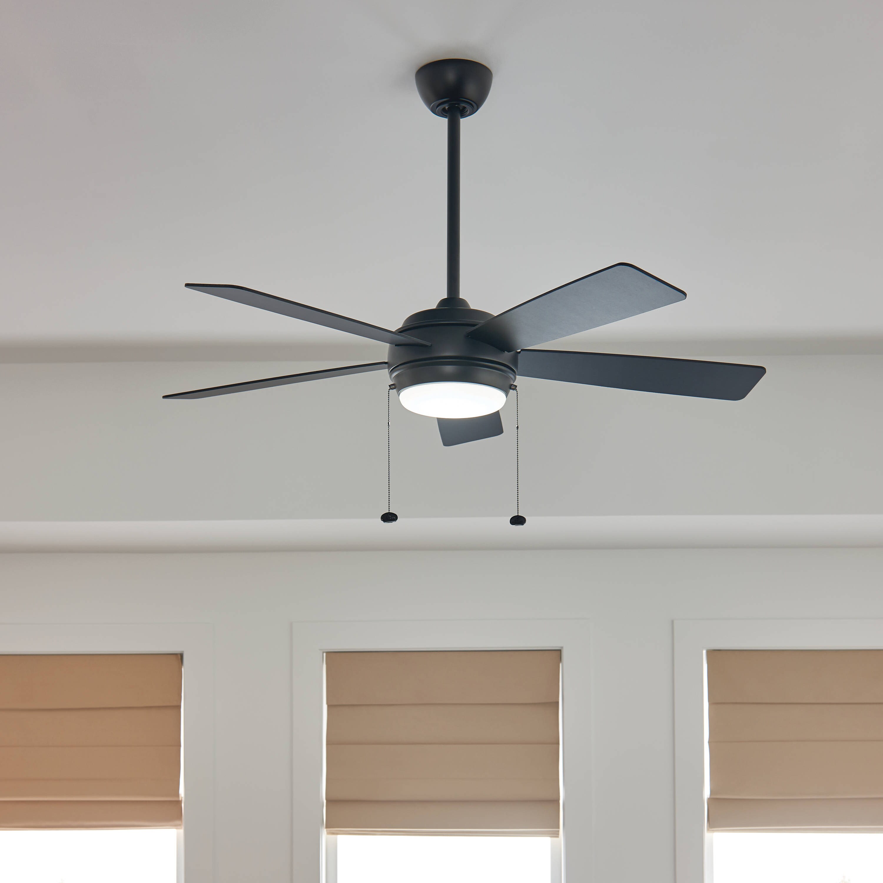 Kichler Starkk 52-in Satin Black Integrated LED Indoor Ceiling Fan