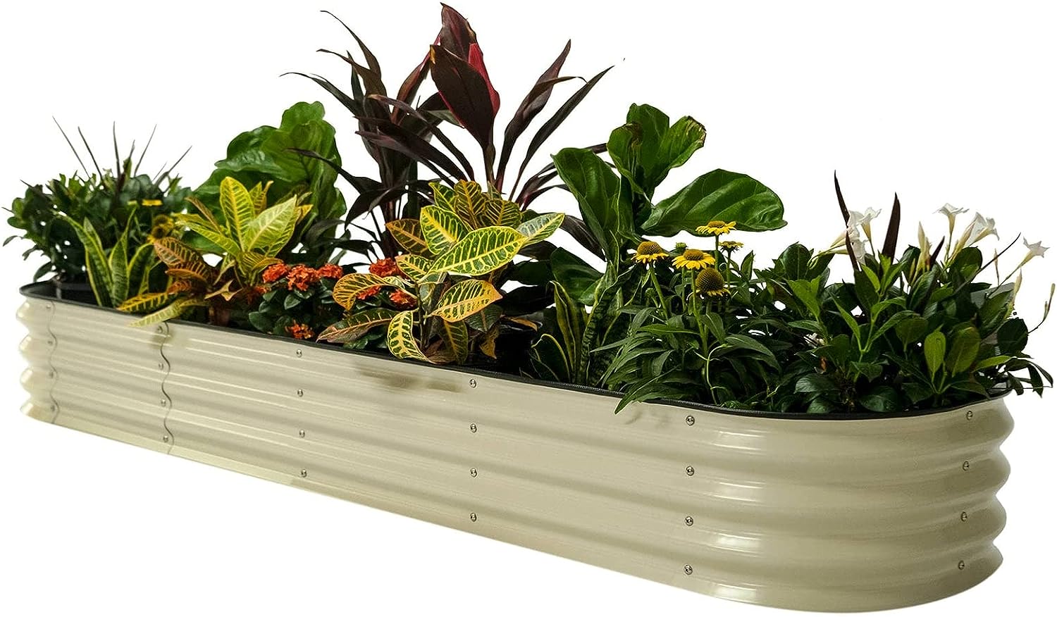 Vego Garden VB9N111W 21-cu ft 42-in W x 78-in L x 11-in H Pearl White Galvanized Metal Raised Garden Bed