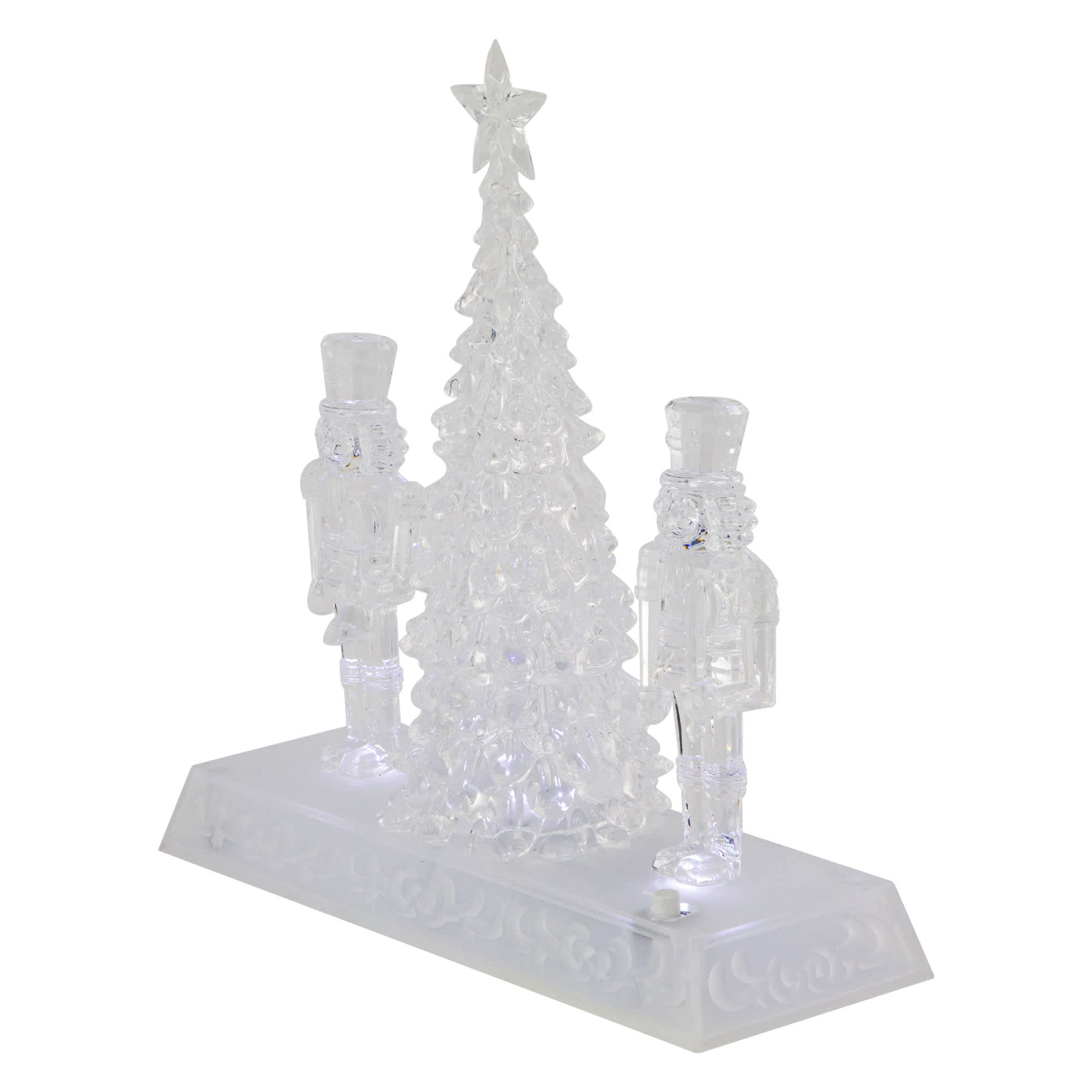 Northlight LED Lighted Icy Crystal Nutcracker and Christmas Tree ...