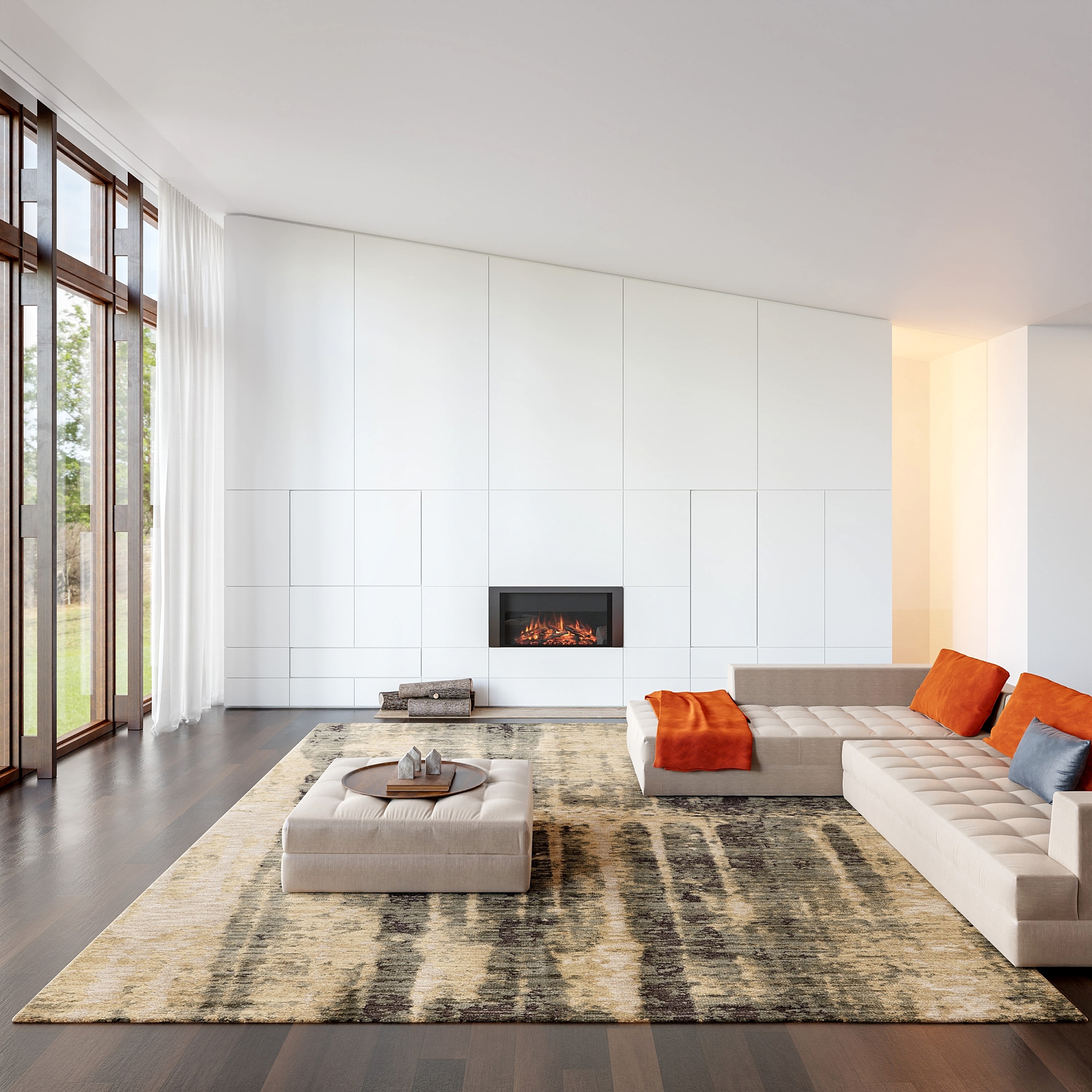 nuLOOM 200RZIT02B-508 Eulalie Contemporary Abstract 5ft. x 7ft. 10in. Green Area Rug