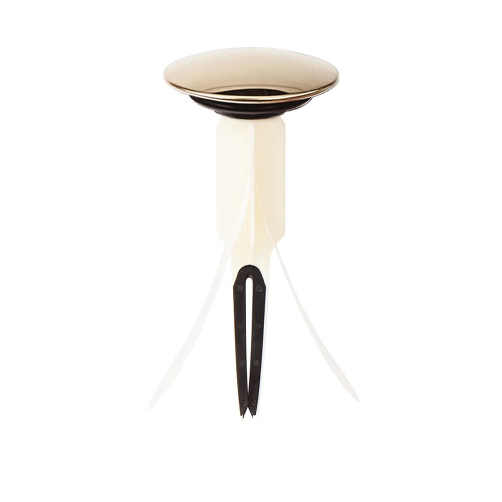 PF WaterWorks PF0227 HairFREE Universal 2.5-in Cap No Clog Easy Install Polished Brass Bathroom Sink stopper