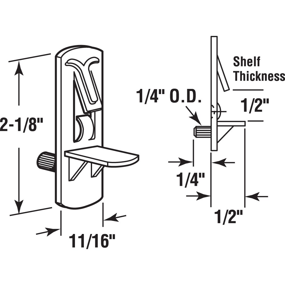 Prime-Line 1/4 in., Plastic, Clear Locking Shelf Pegs (6-pack) R