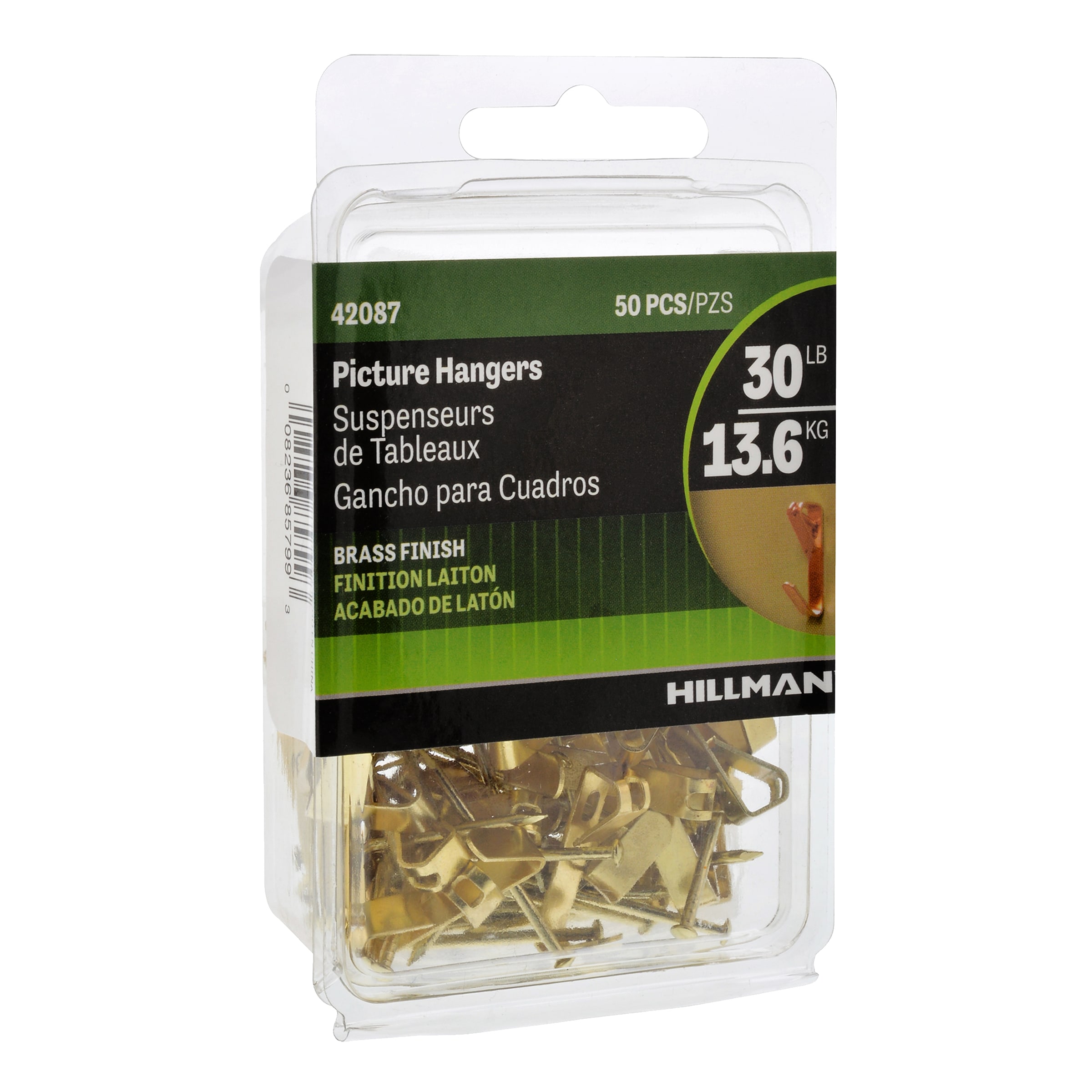 Hillman Picture Hangers Value Pack Brass 30 Lbs (25 Piece) in the