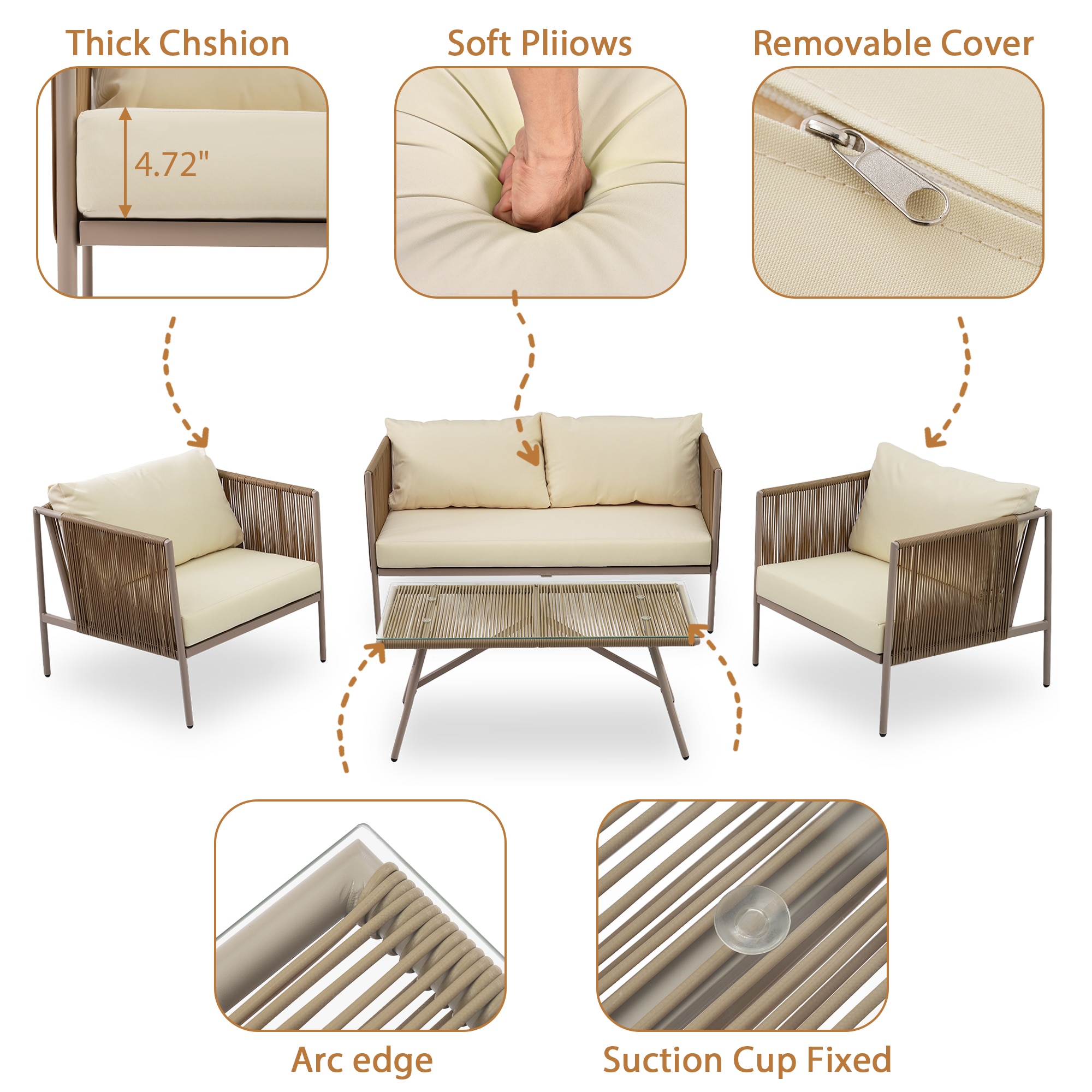 AHIOU HOME ZAAHG-1229AAASF Patio-Conversation-Sets - View #10