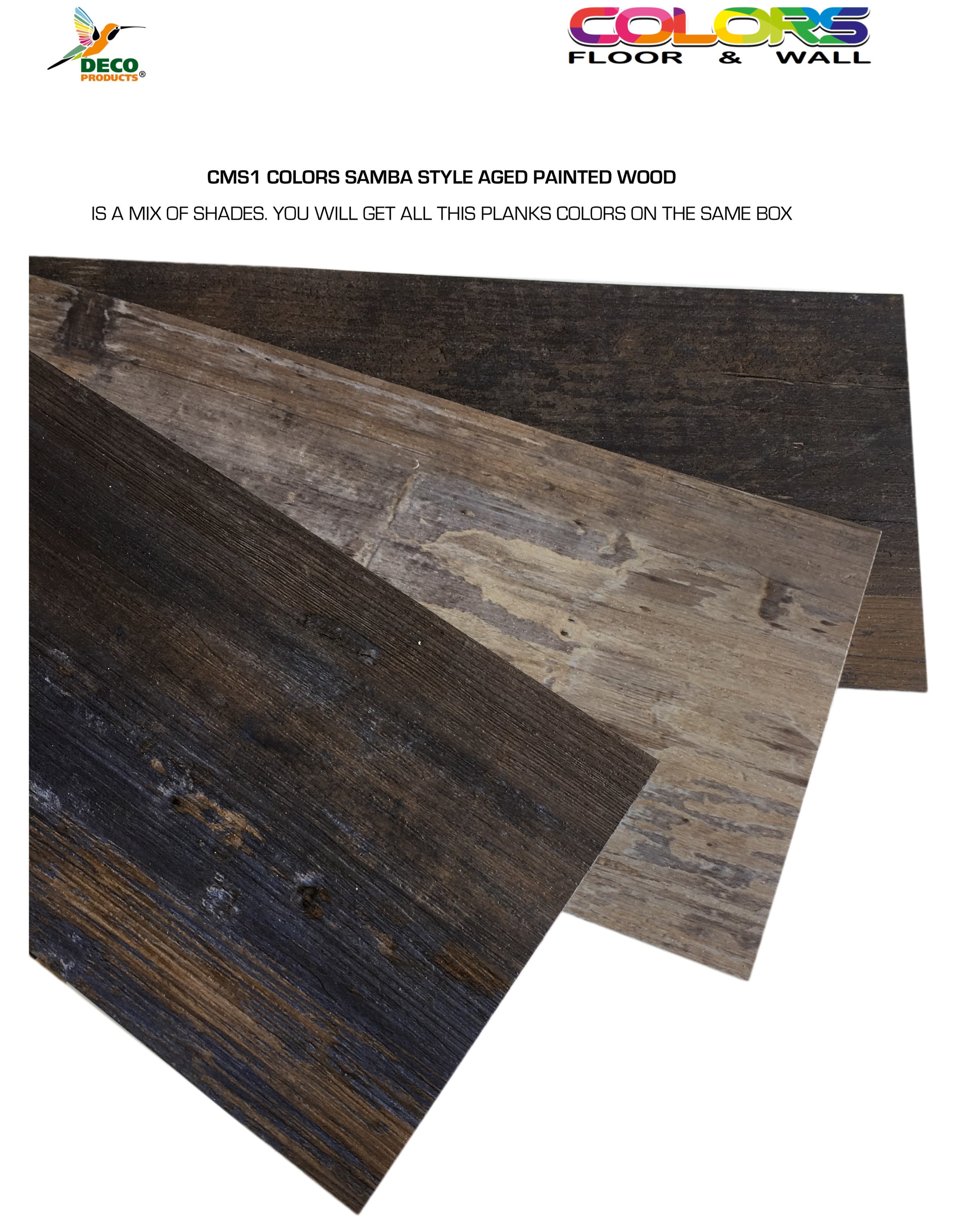 Samba Medium Multi-Tonal Rustic Vinyl Plank Flooring