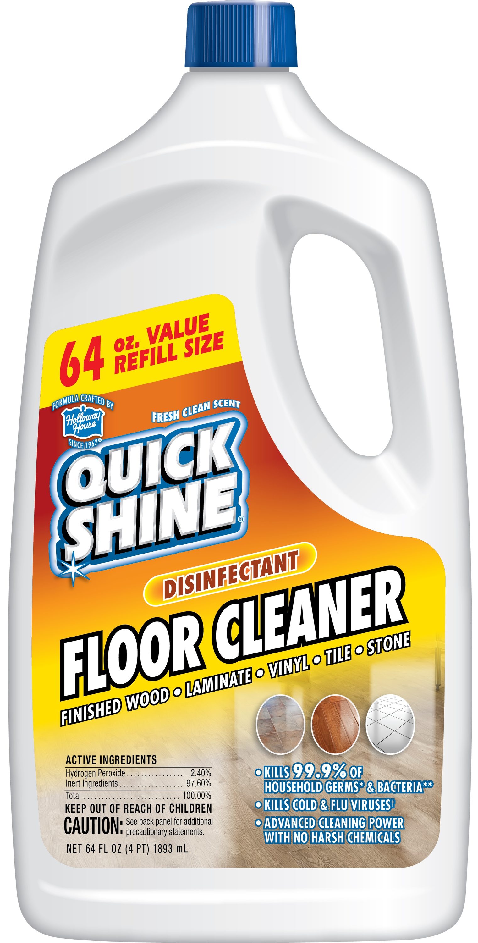 Quick Shine Multi-Surface Plant-Based Liquid Floor Cleaner, Fresh Scent, 27  fl. oz.